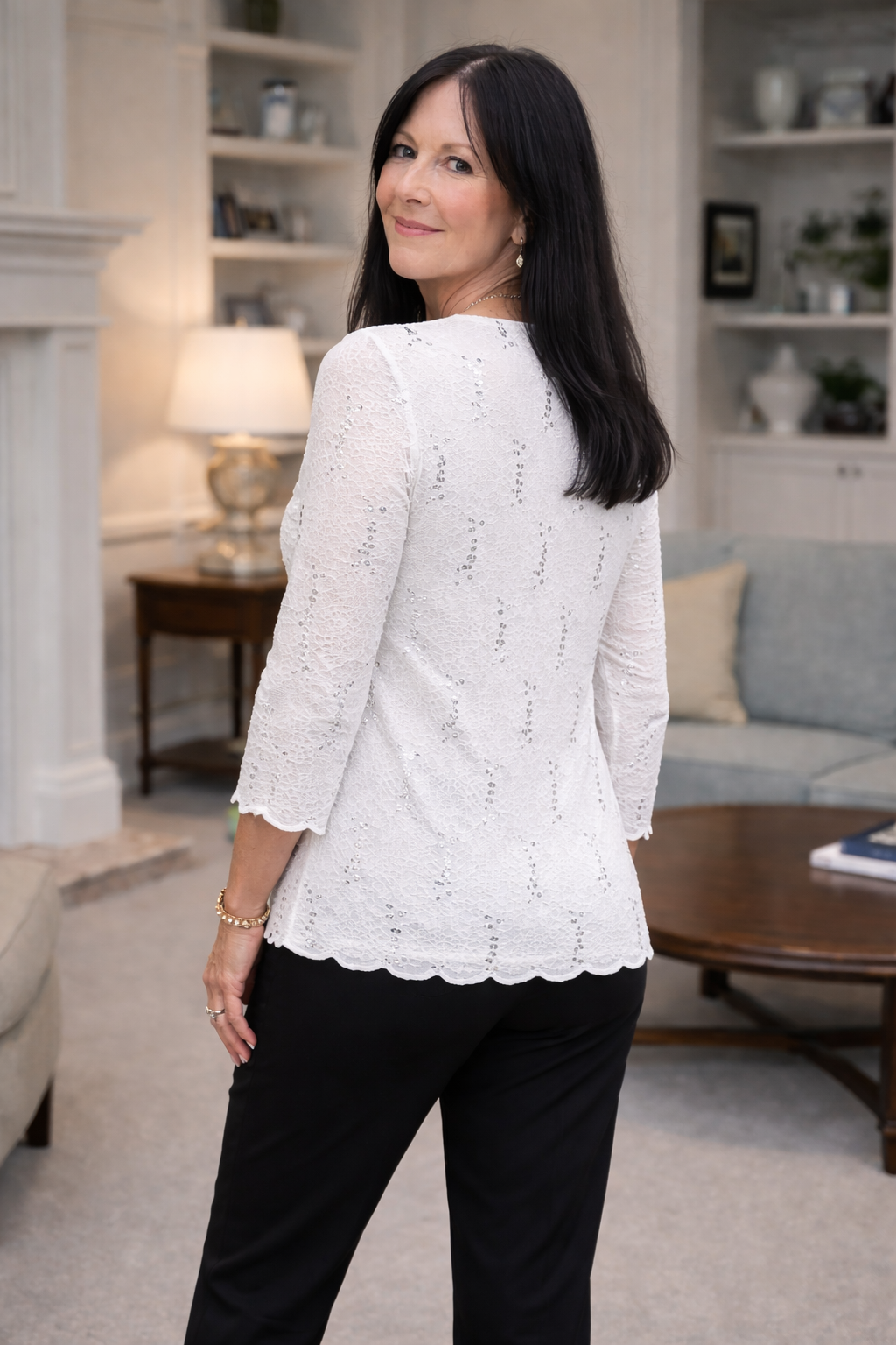 Ivory Bianca Sequin Top