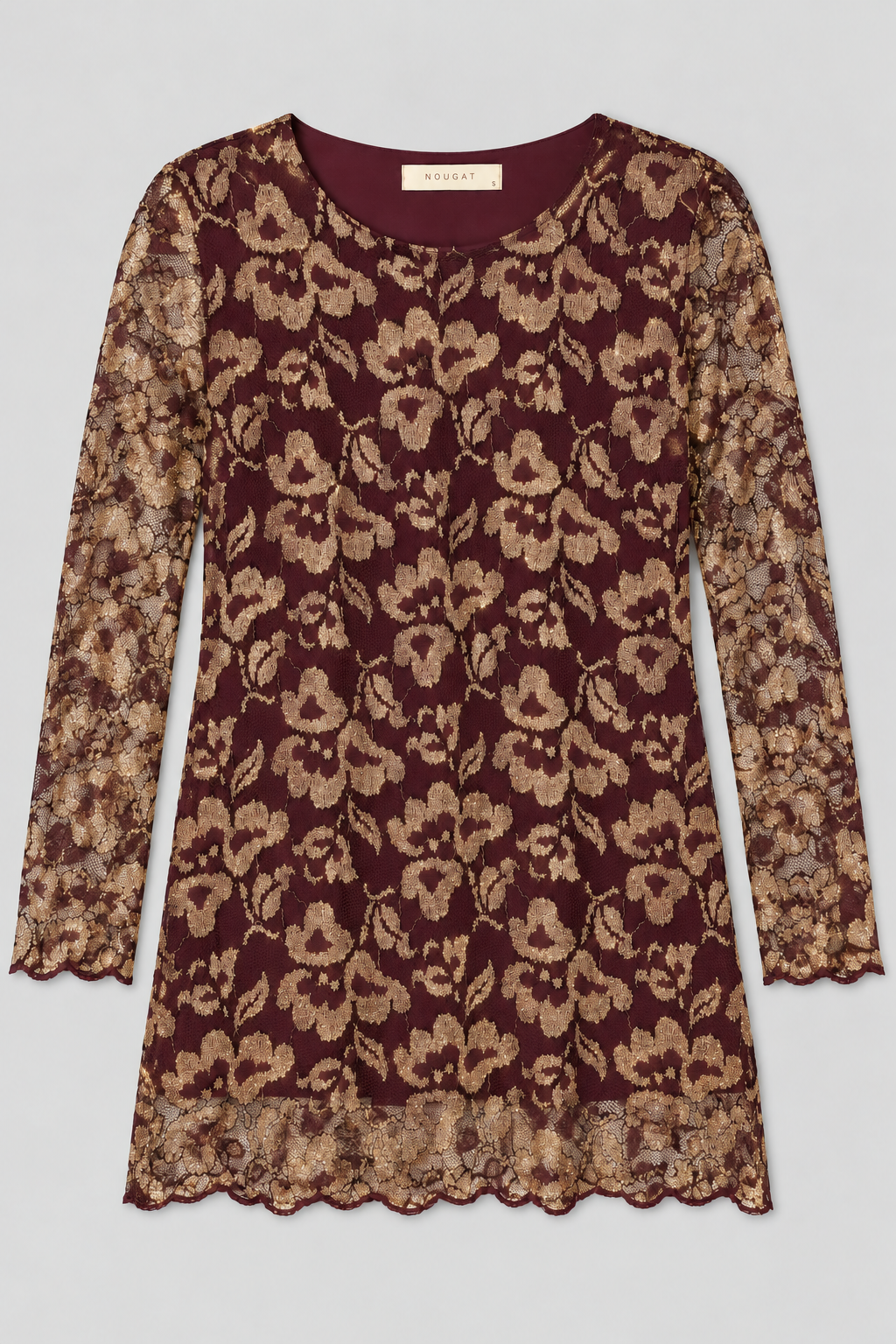 Plum Ruby Mesh Three- Quarter Top
