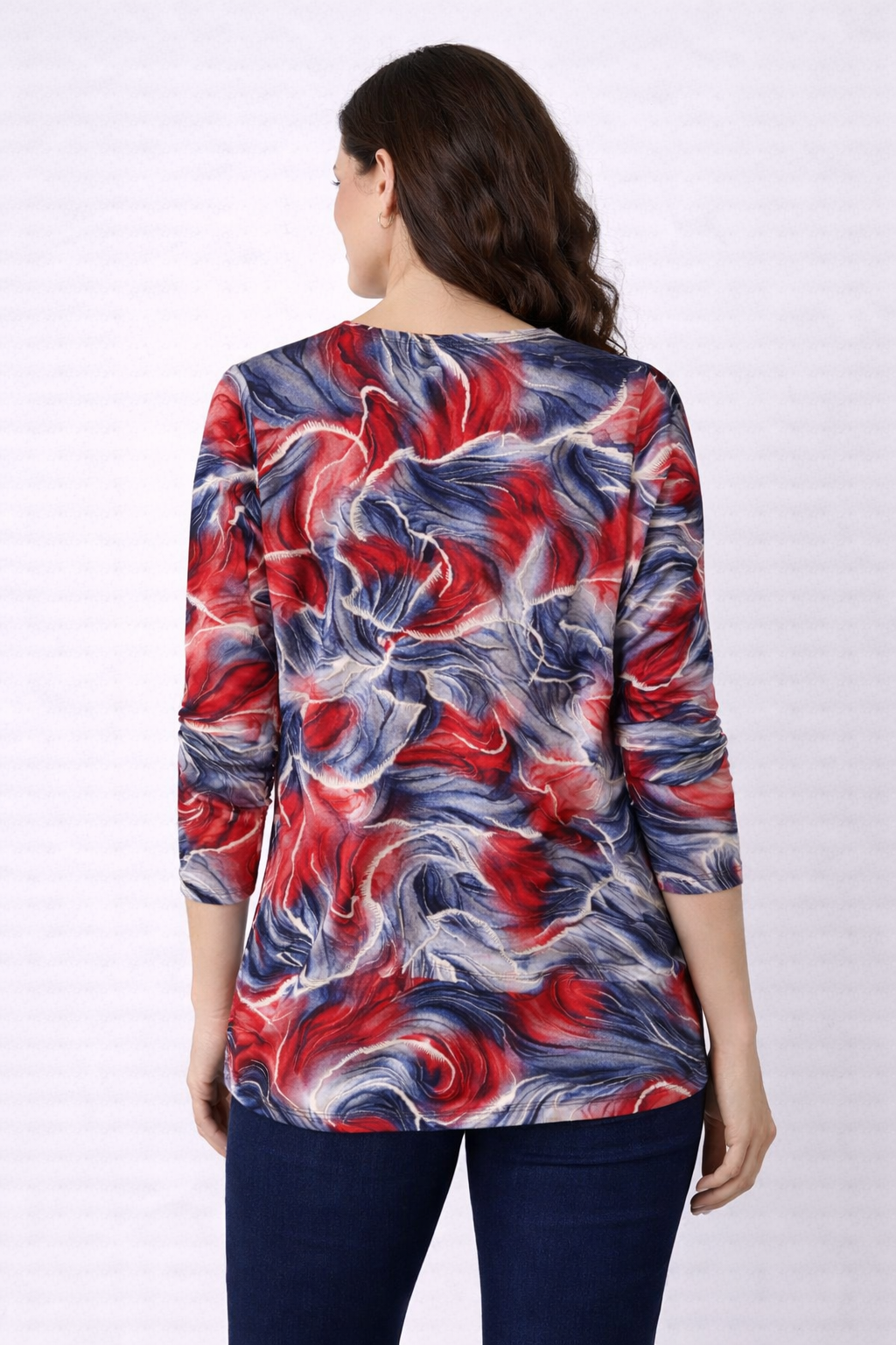 Blue Haze Jayne Three-Quarter Sleeve Top