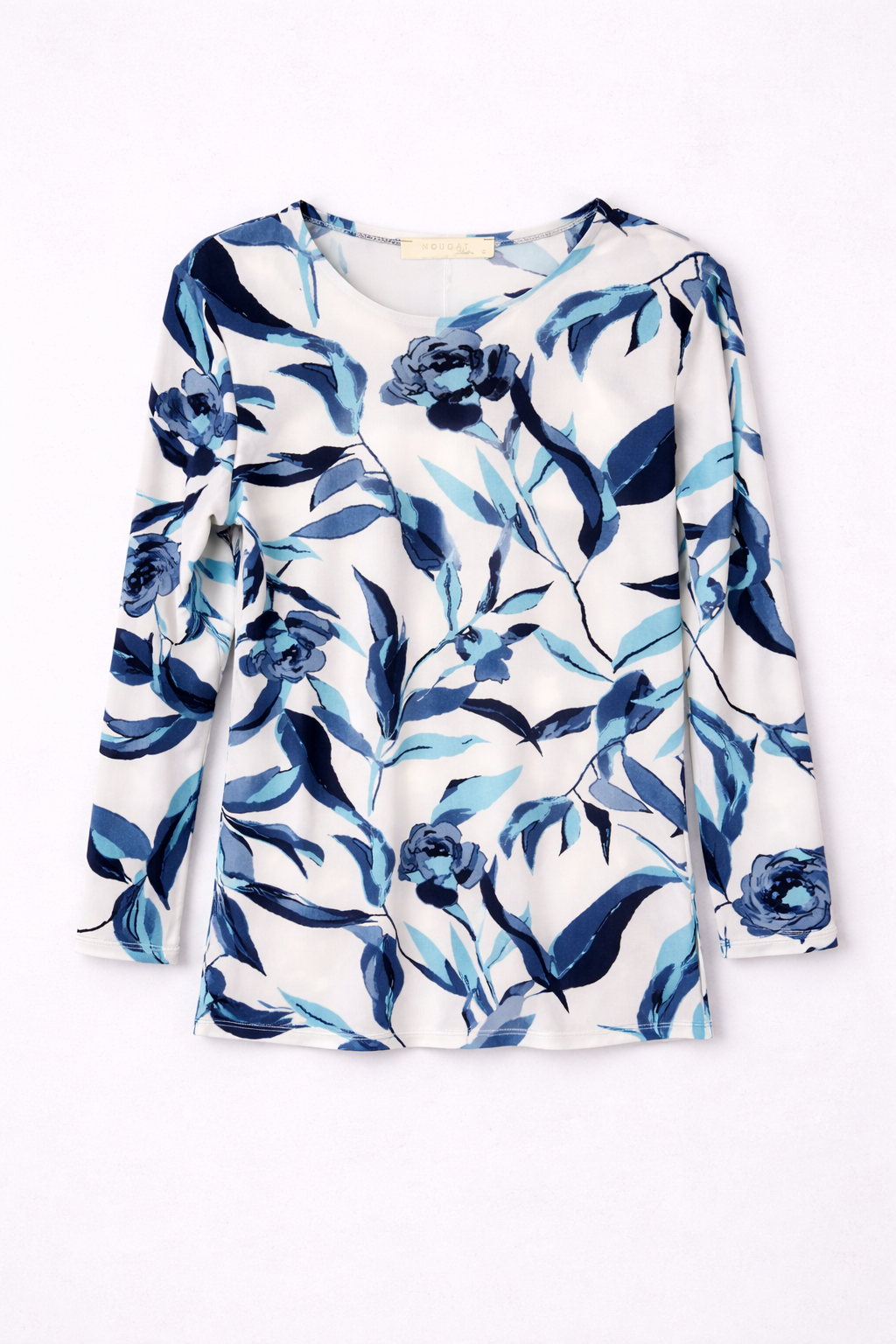 Cool Blue Sophia Three-Quarter Sleeve Top