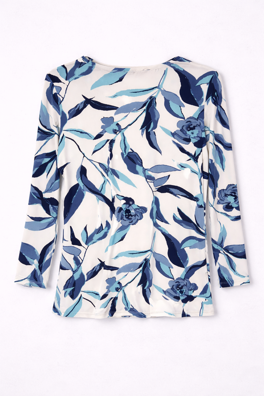 Cool Blue Sophia Three-Quarter Sleeve Top