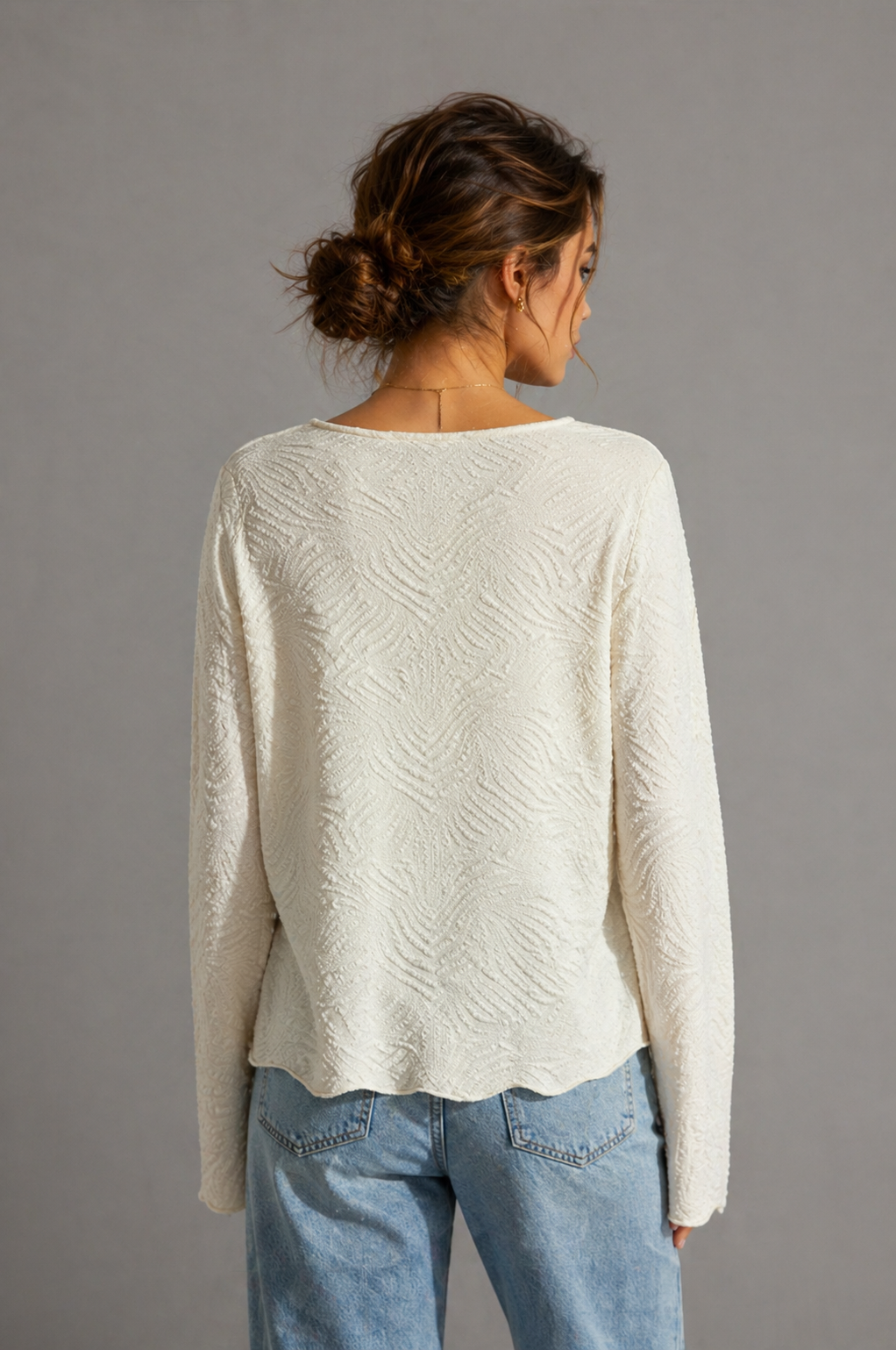 Ivory Alana Long Sleeve Top
