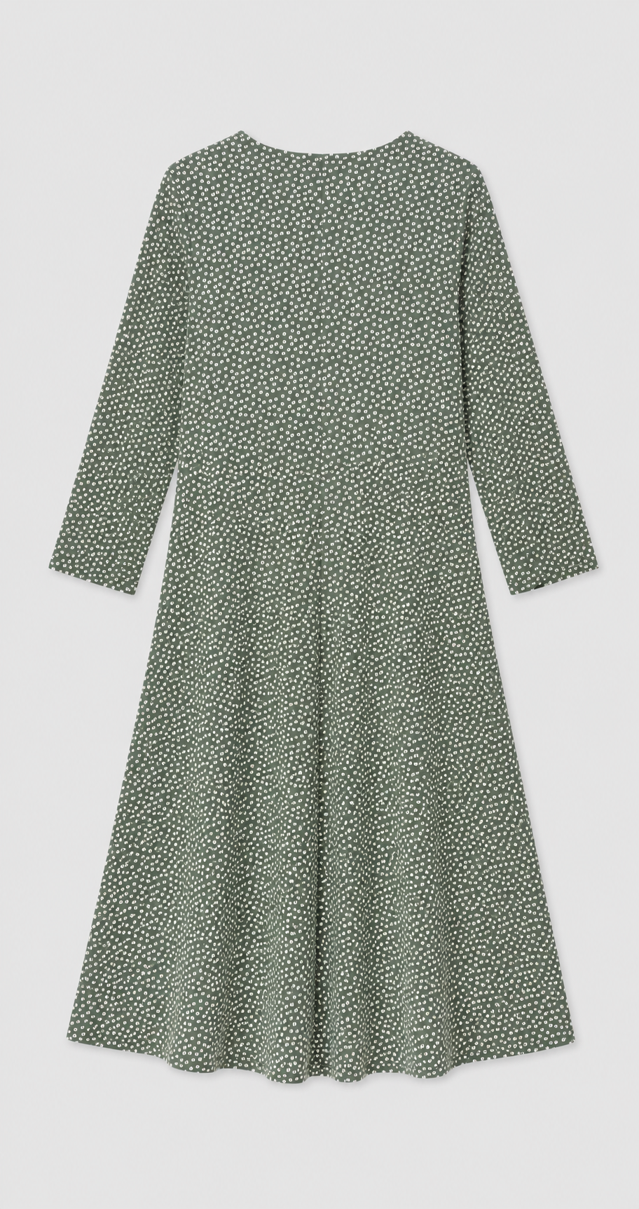 Pine Sally Three- Quarter Sleeve Fit and Flare Midi Dress
