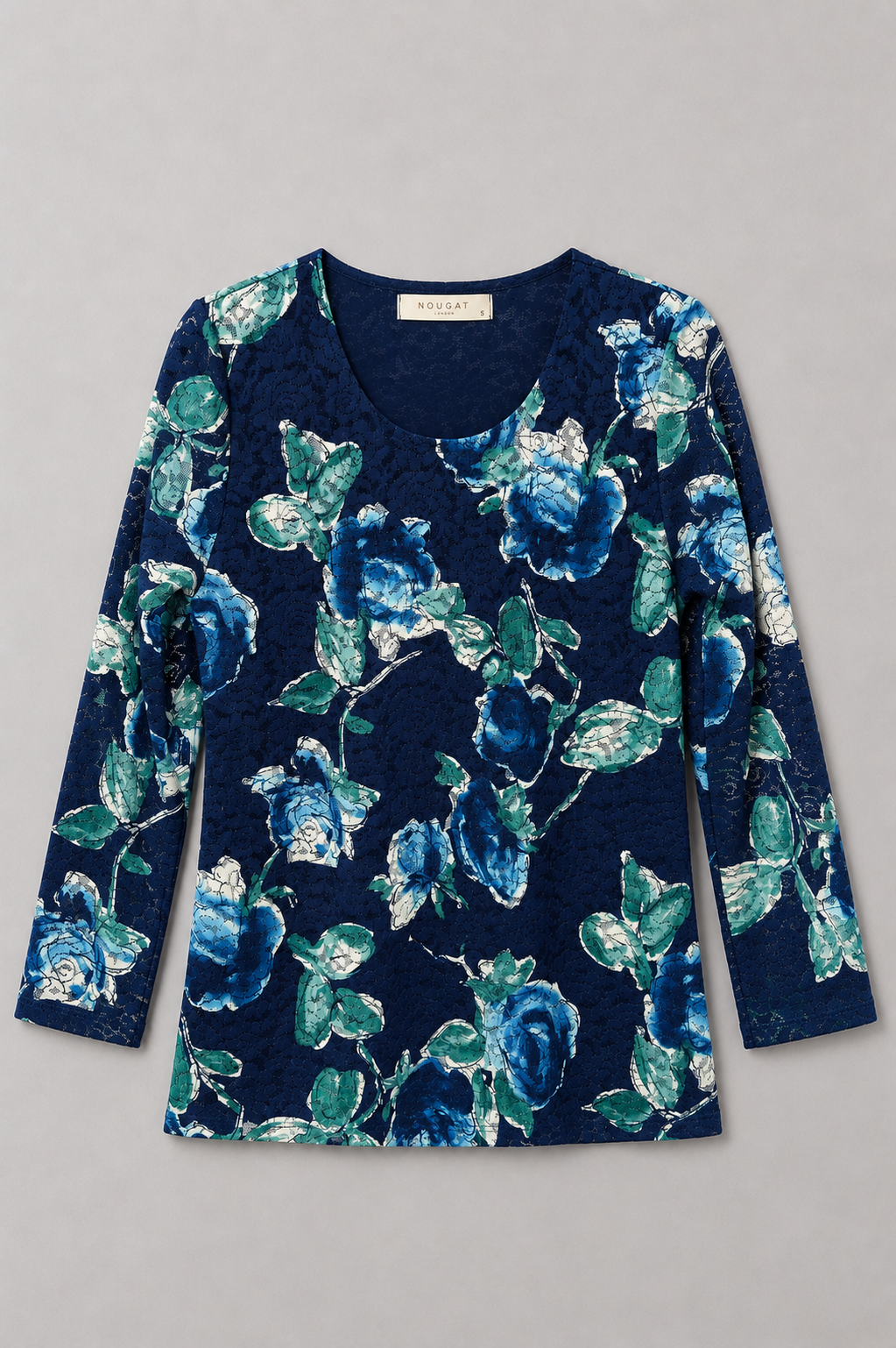 Sapphire Coco Mesh Three- Quarter Sleeve Top