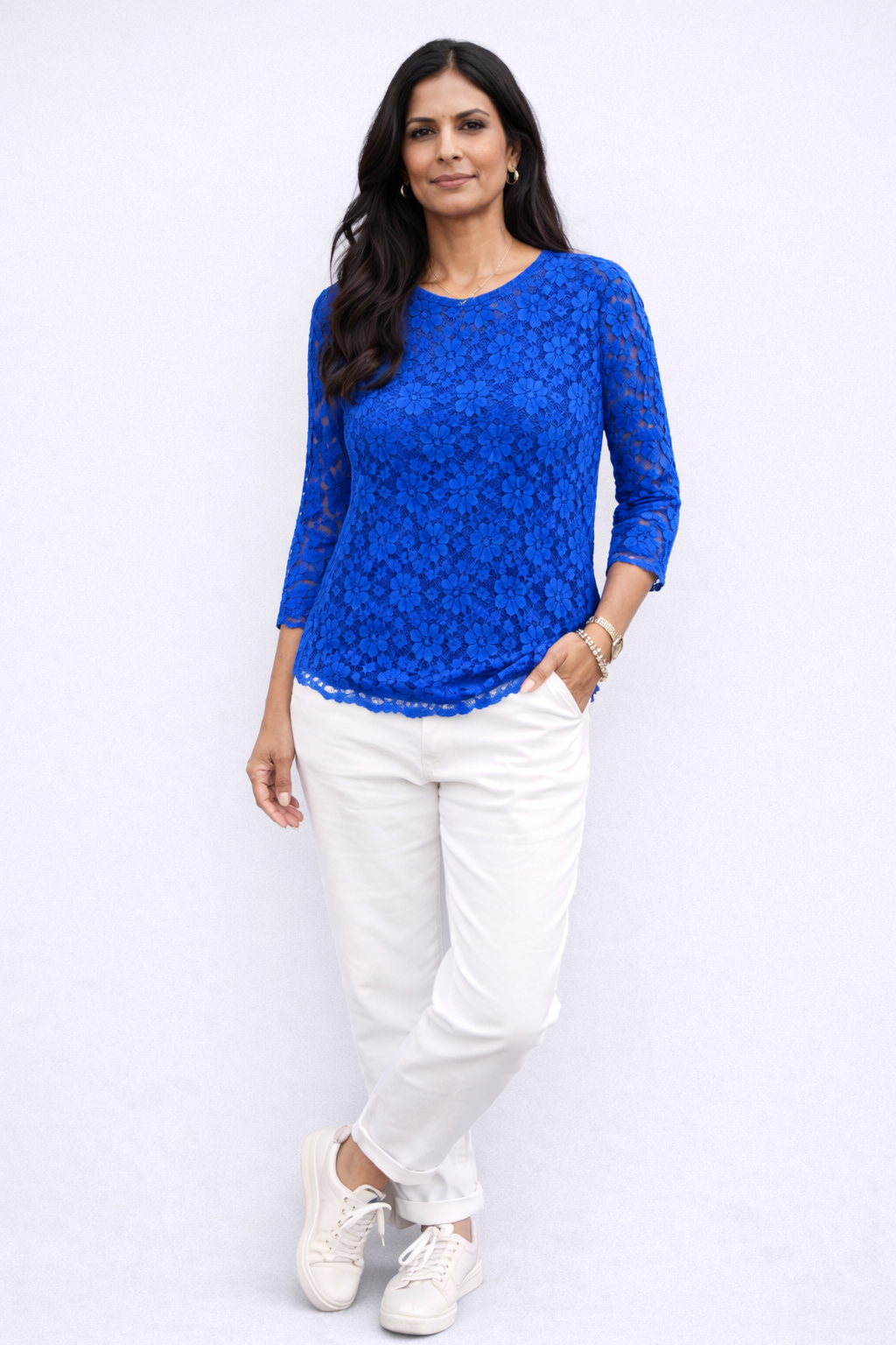 Marina Clare Three-Quarter Sleeve Lace Top