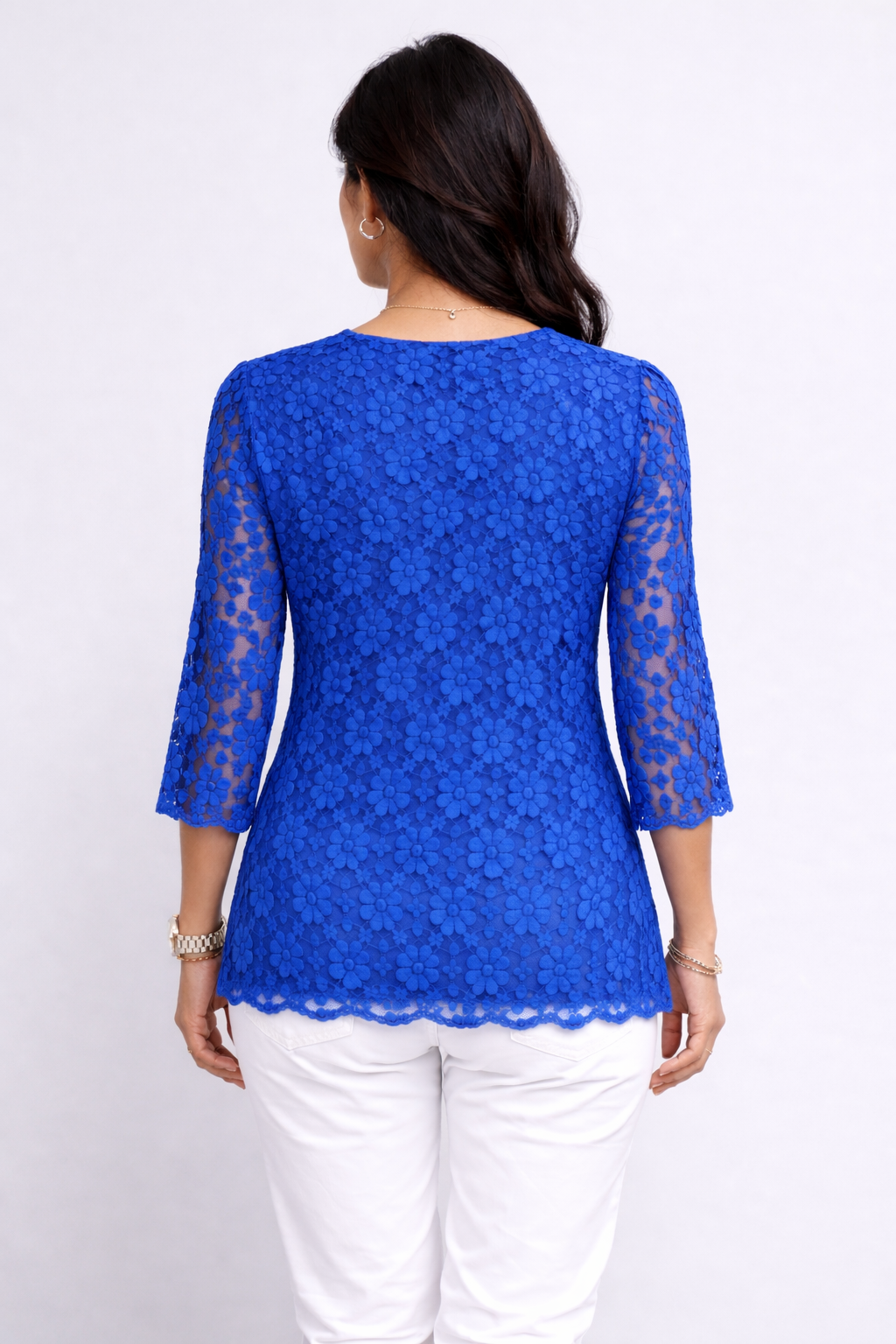 Marina Clare Three-Quarter Sleeve Lace Top