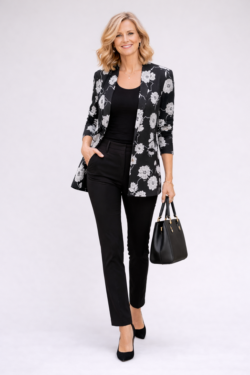 Black Floral Bette Twinset