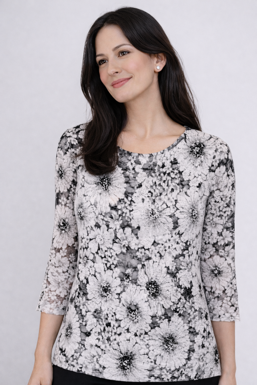Black and White Faith Mesh Top