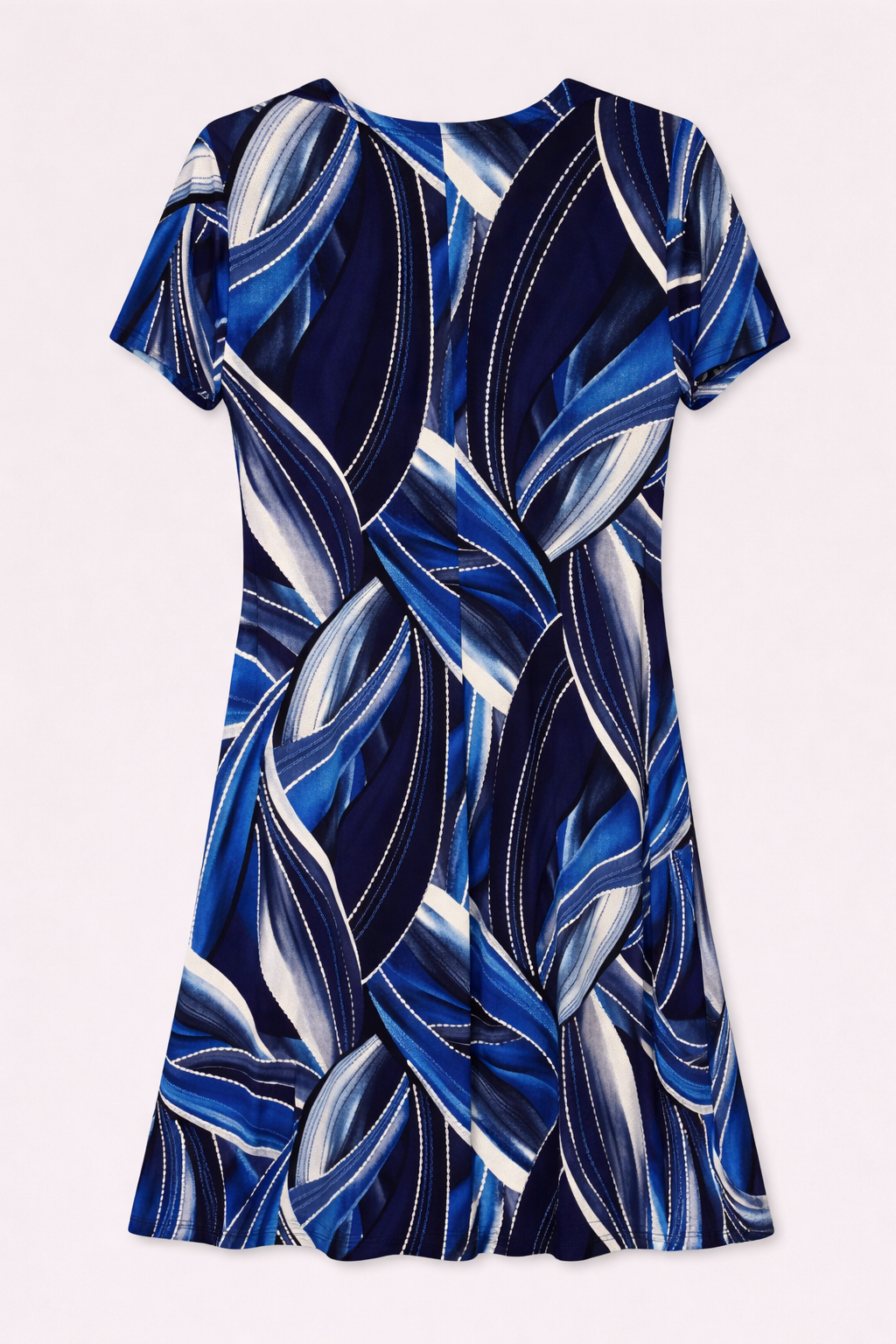 Navy Mila Short Sleeves Fit and Flare Dress