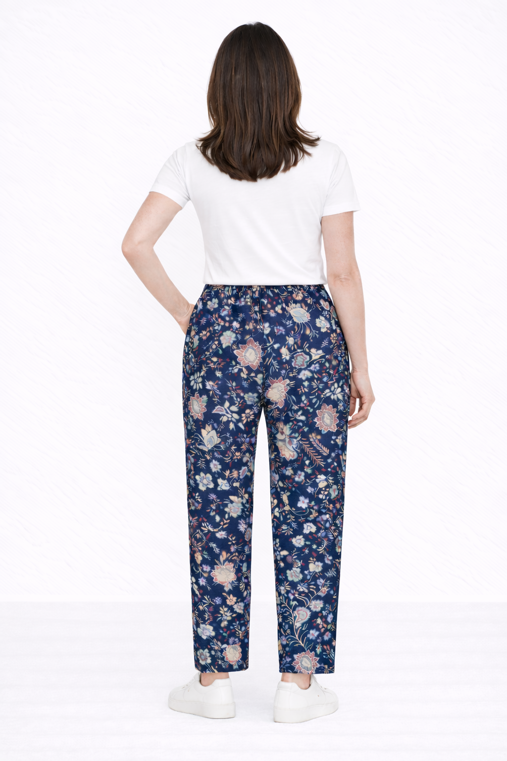 Navy Print Joyce Trousers