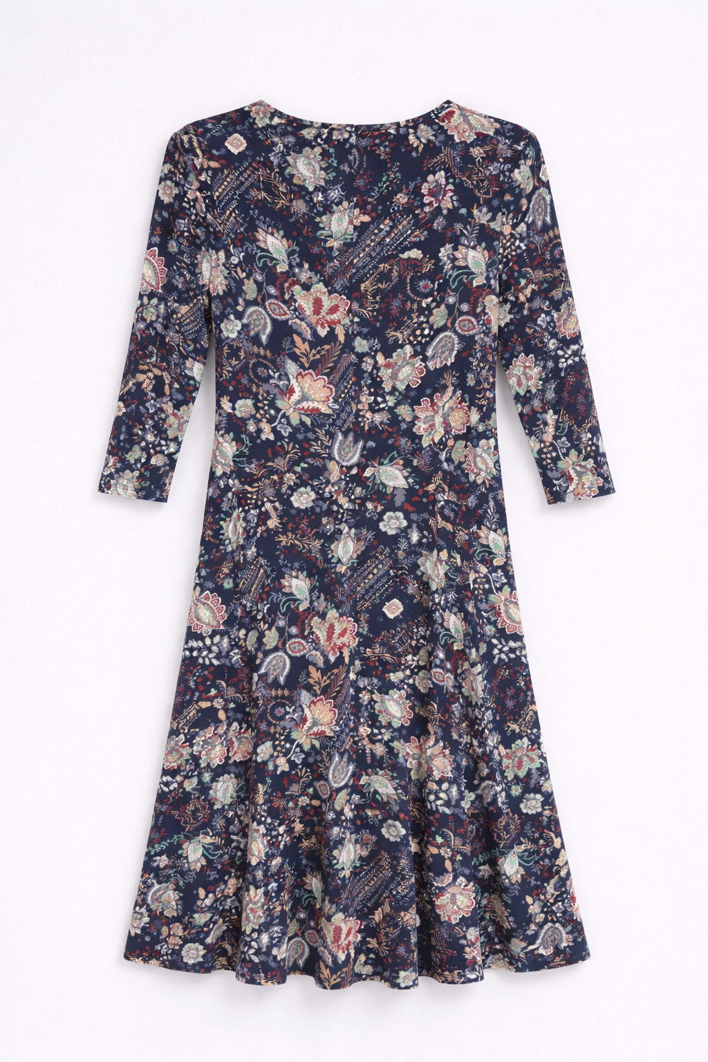 Navy Print Joyce Fit and Flare Dress