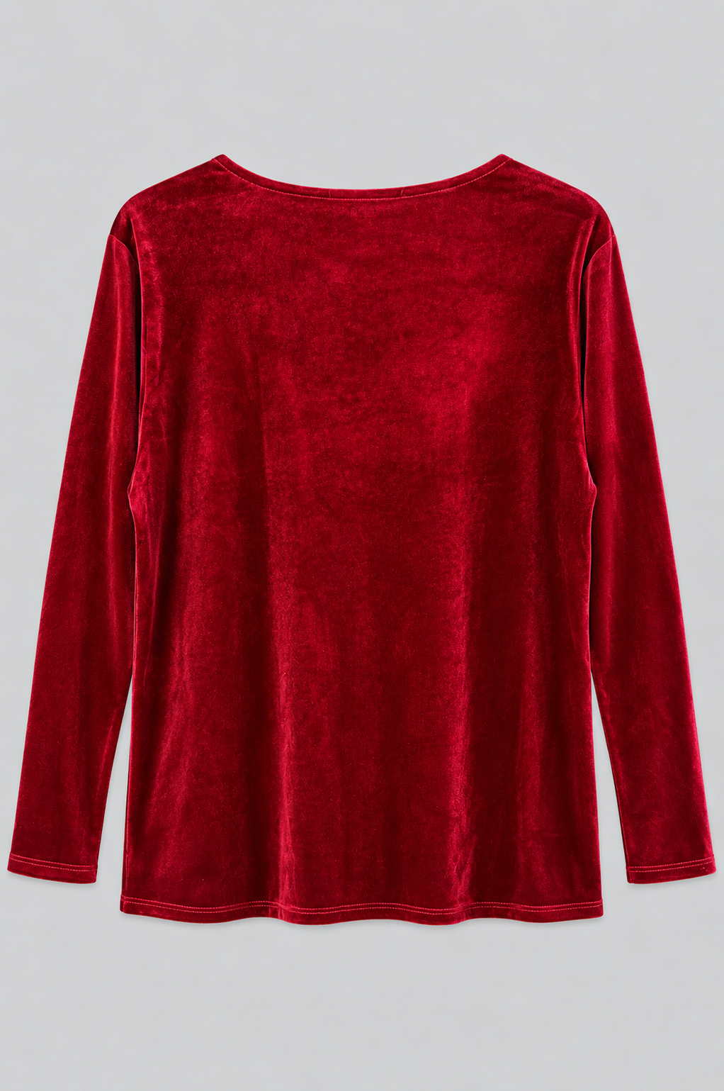 Red Erica Velvet Three- Quarter Top