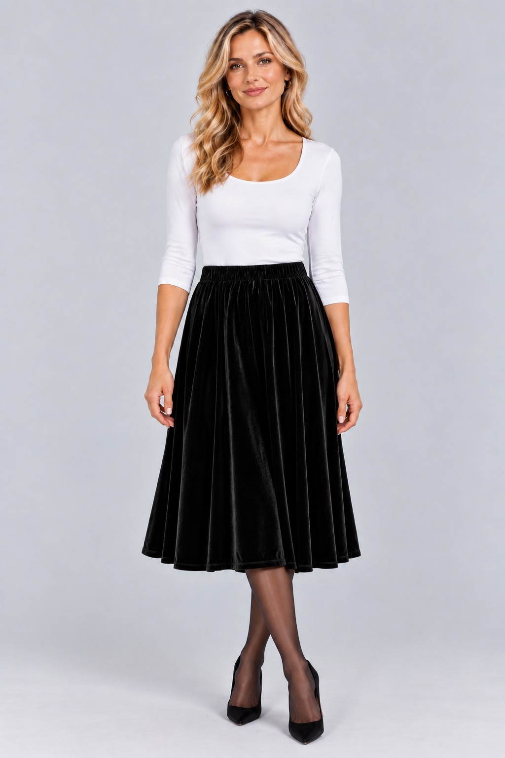 Black Erica Velvet Skirts