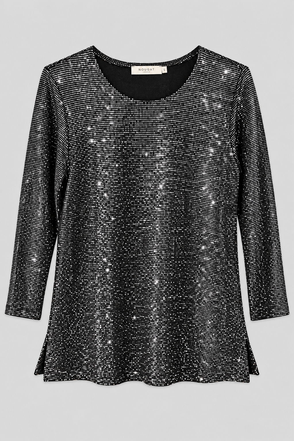 Silver Lexi Sparkle Three Quarter Top