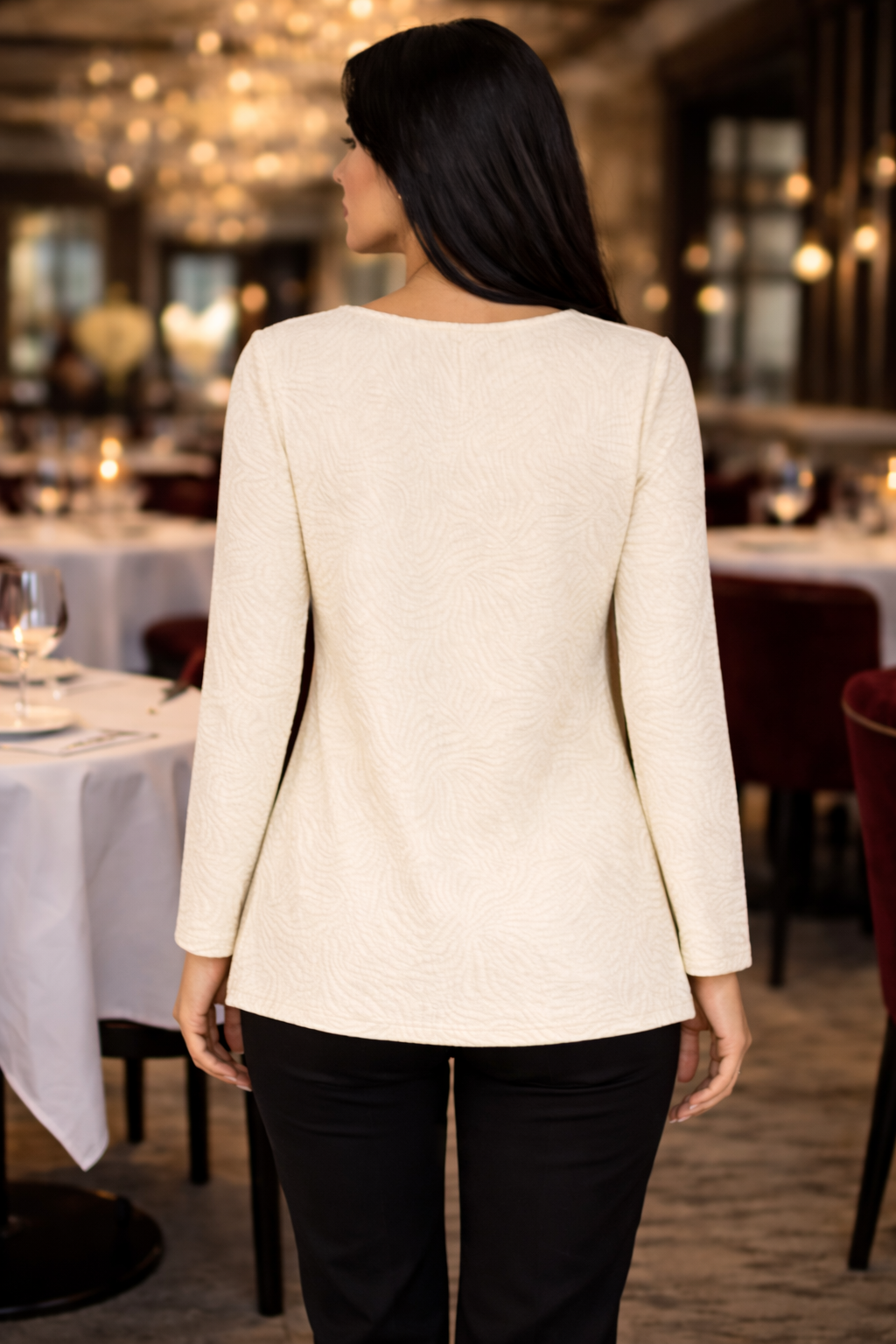 Ivory Alana Long Sleeve Top