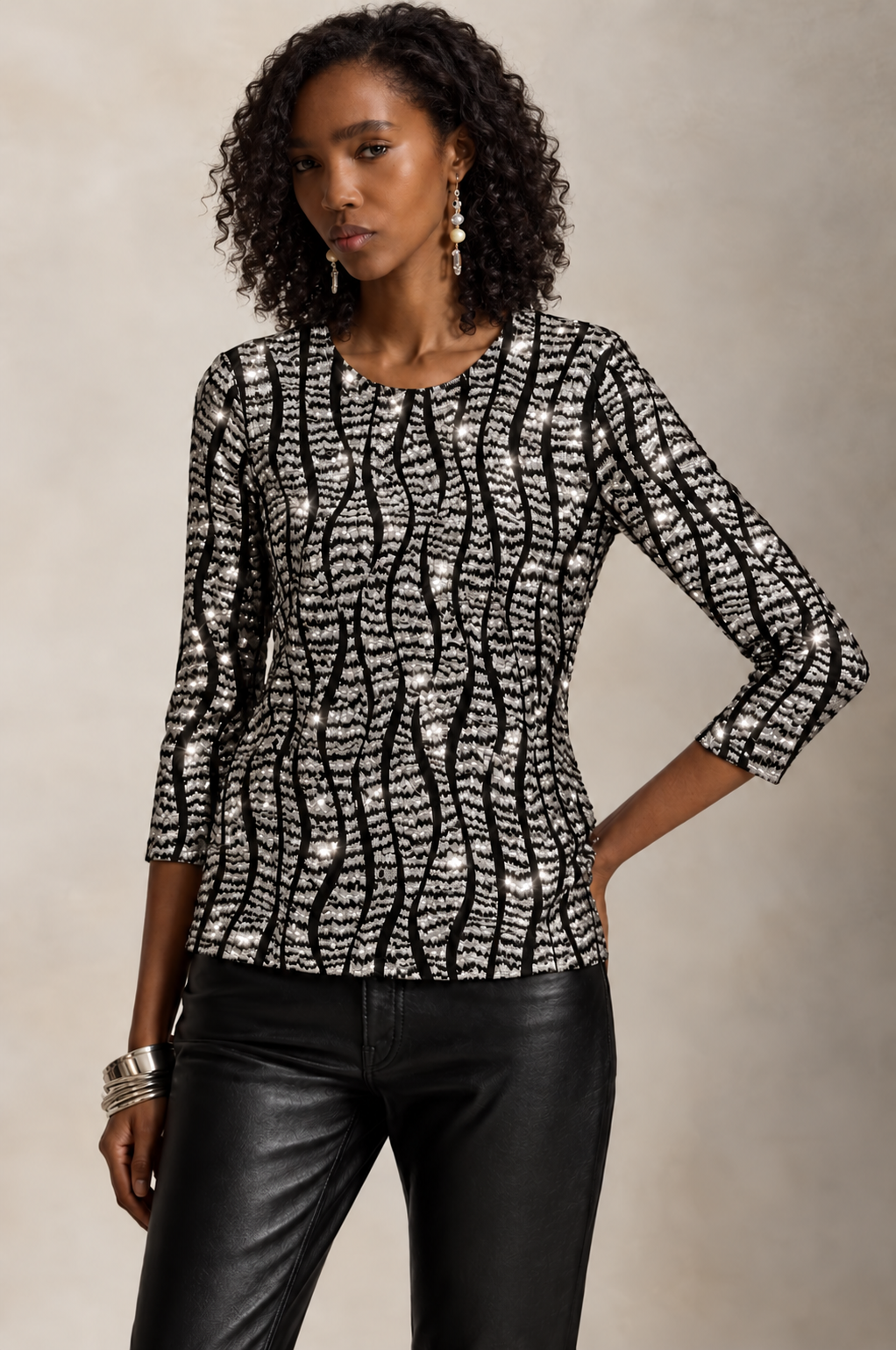 Silver Esme Three Quarter Top