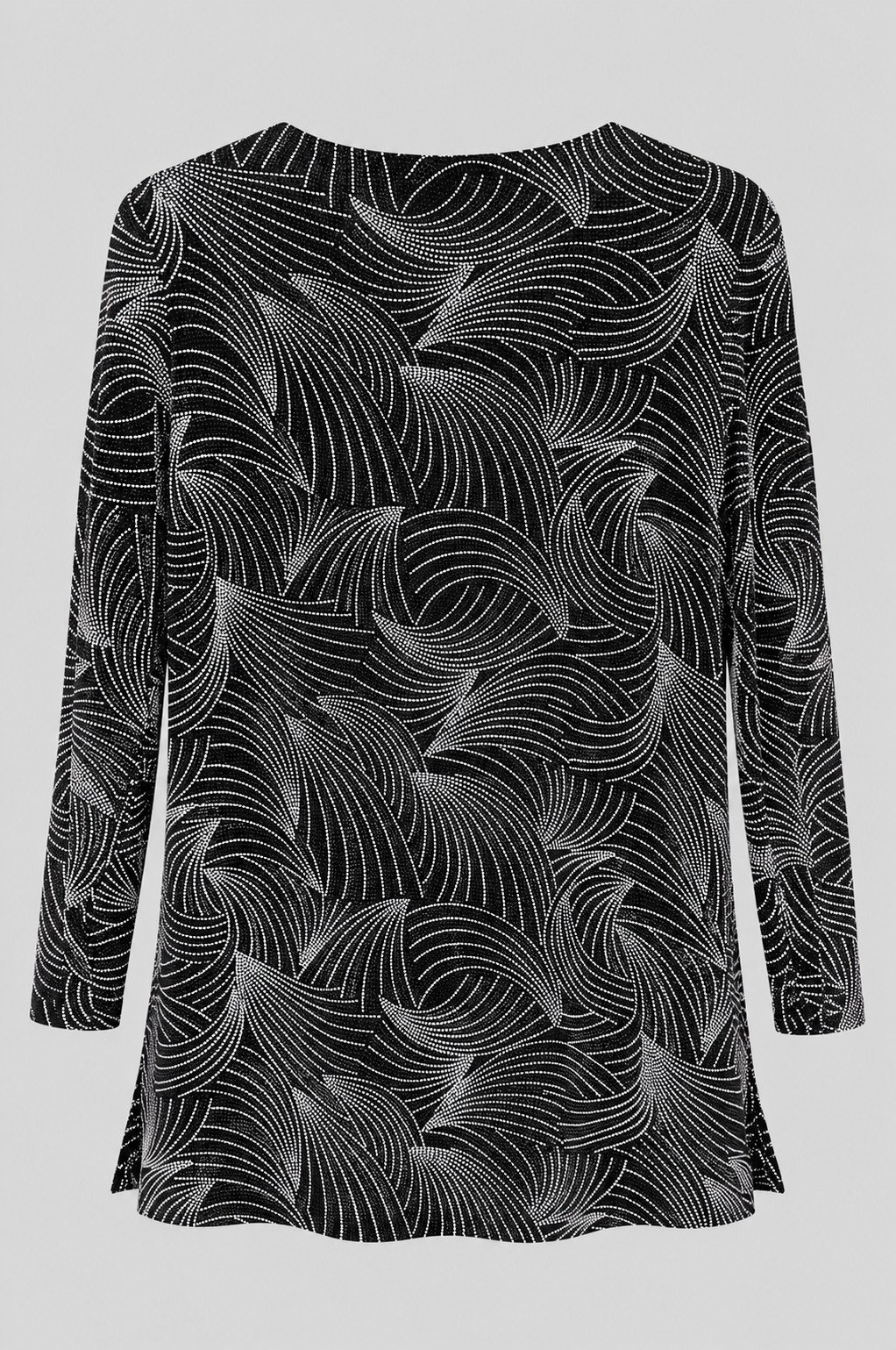 Black White Carly Three- Quarter Top