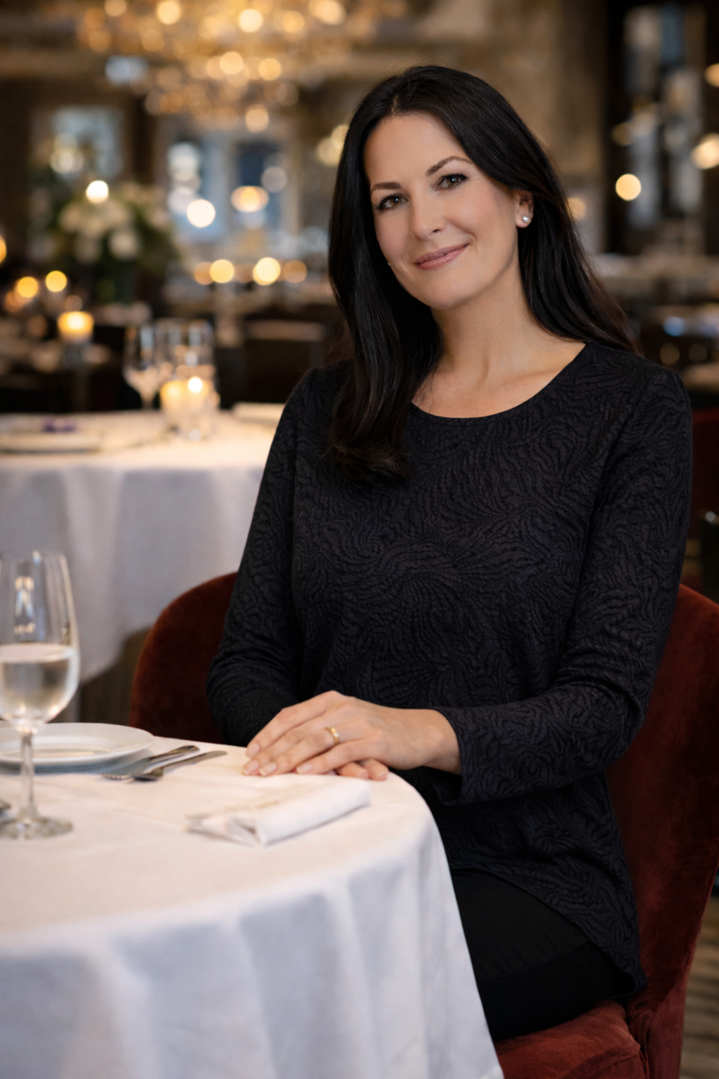 Black Alana Long Sleeve Top