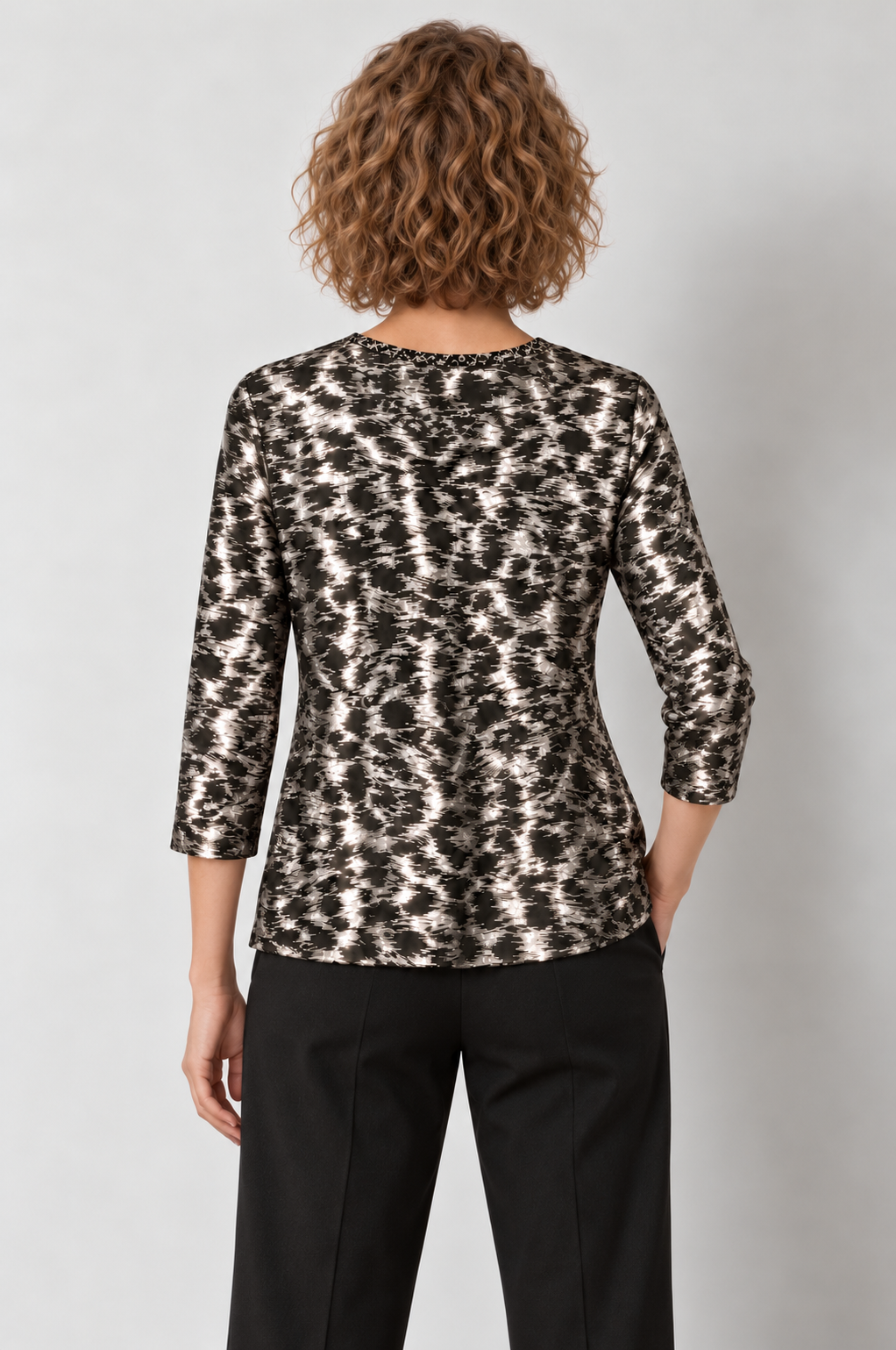 Silver Blair Three- Quarter Sleeve Top