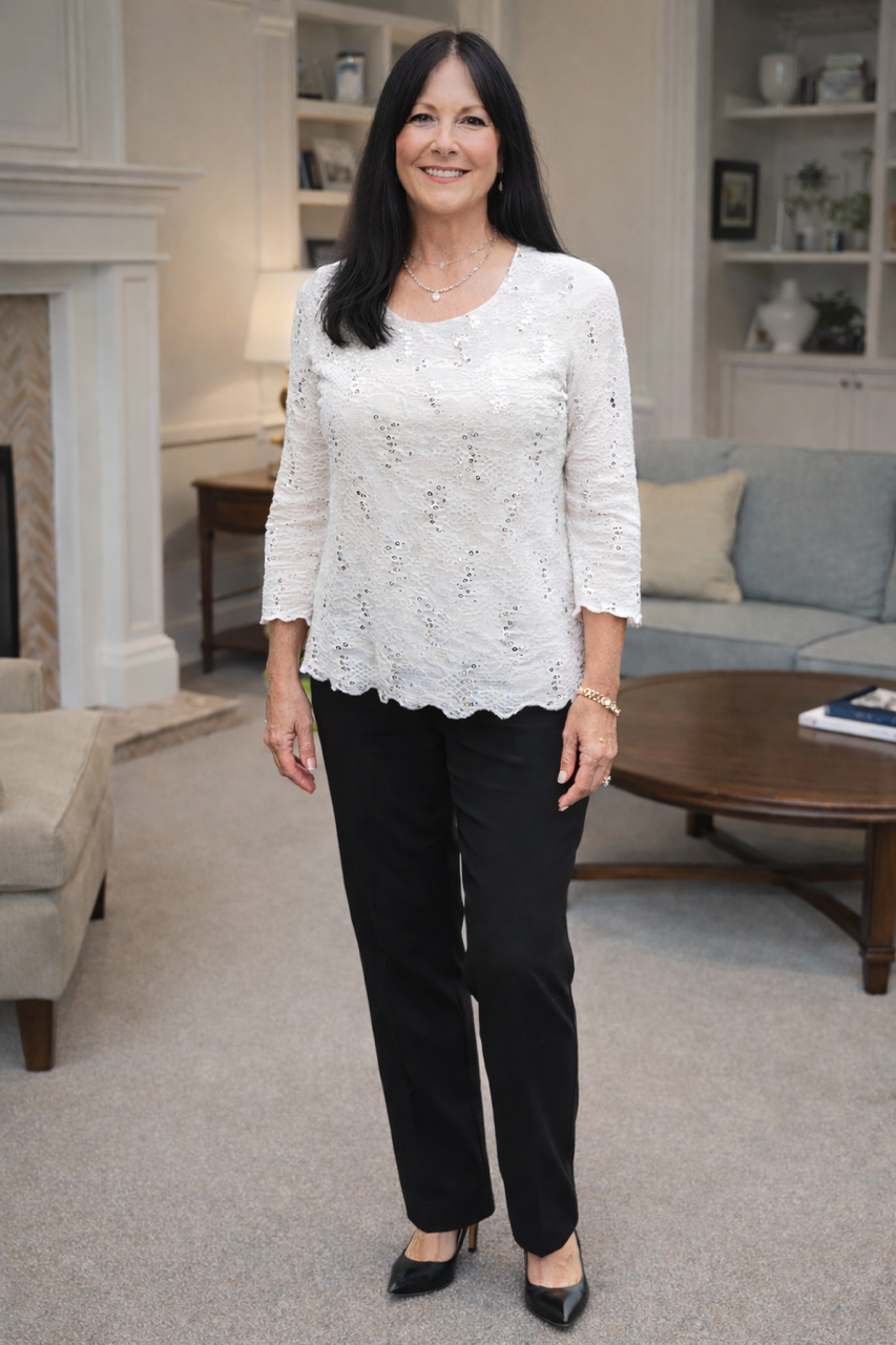 Ivory Bianca Sequin Top