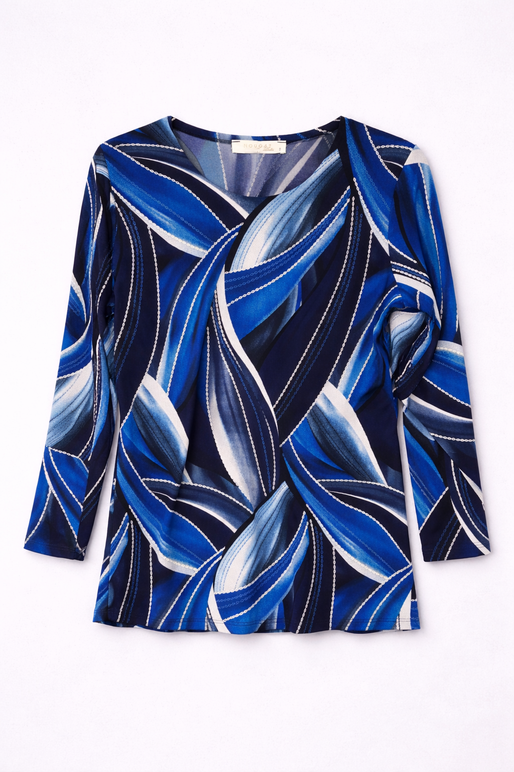 Navy Mila Three-Quarter Sleeve Top