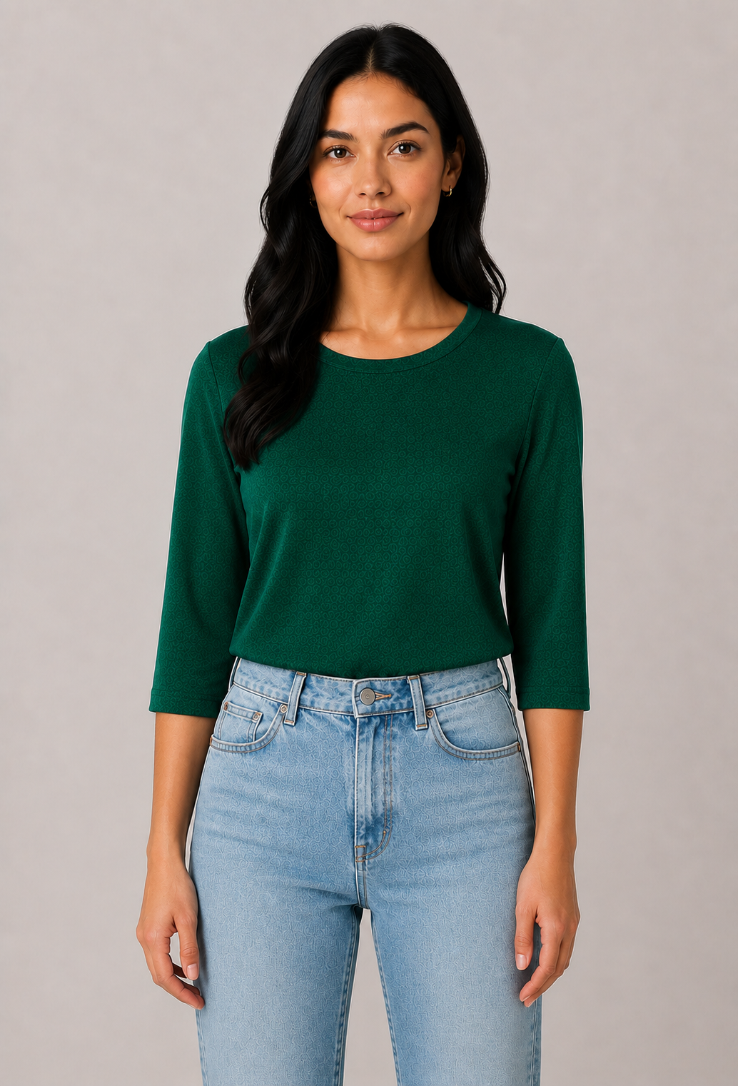 Pine Lisa Three- Quarter Sleeve Top
