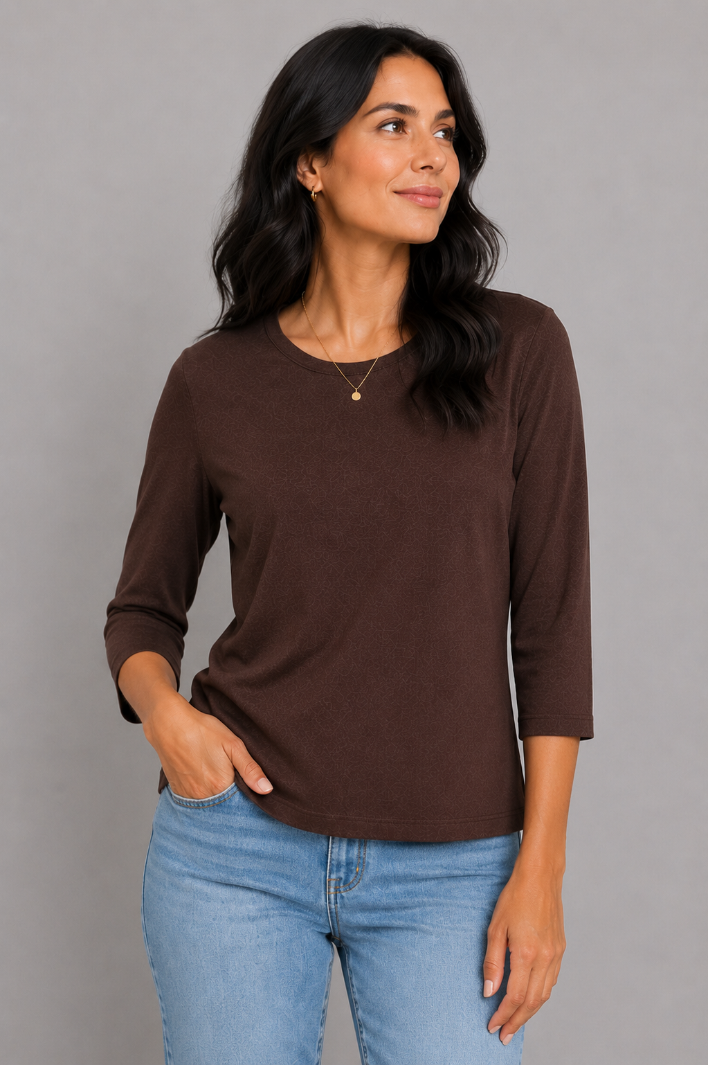Cocoa Lisa Three- Quarter Sleeve Top