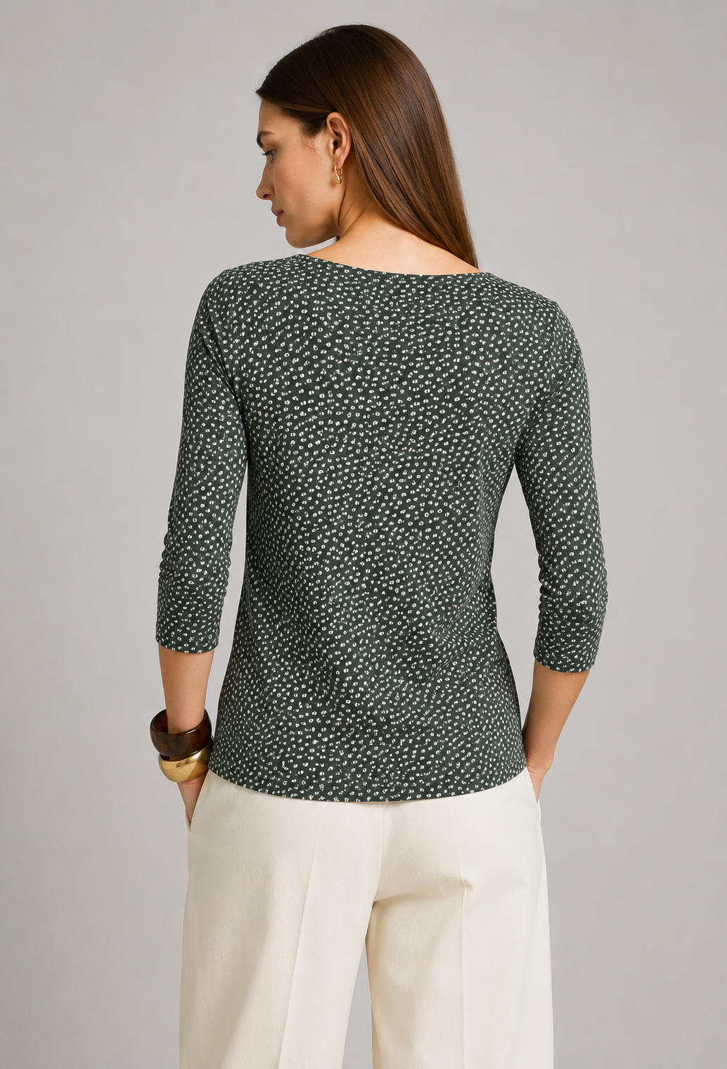 Pine Sally Three- Quarter Sleeve Top
