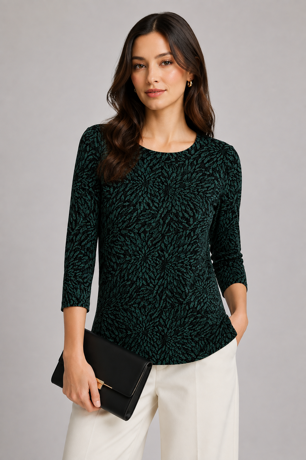 Pine Lorna Three- Quarter Sleeve Top