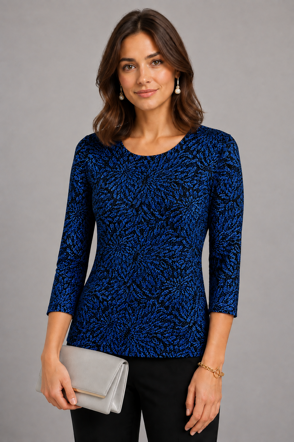 Sapphire Lorna Three- Quarter Sleeve Top
