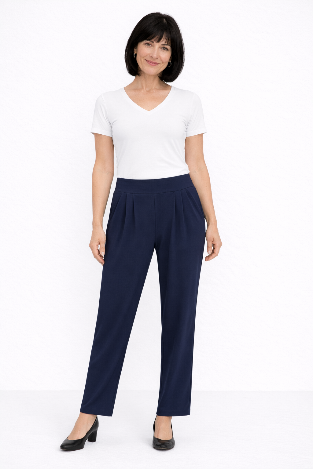 Navy Anna 2 Pockets Trousers