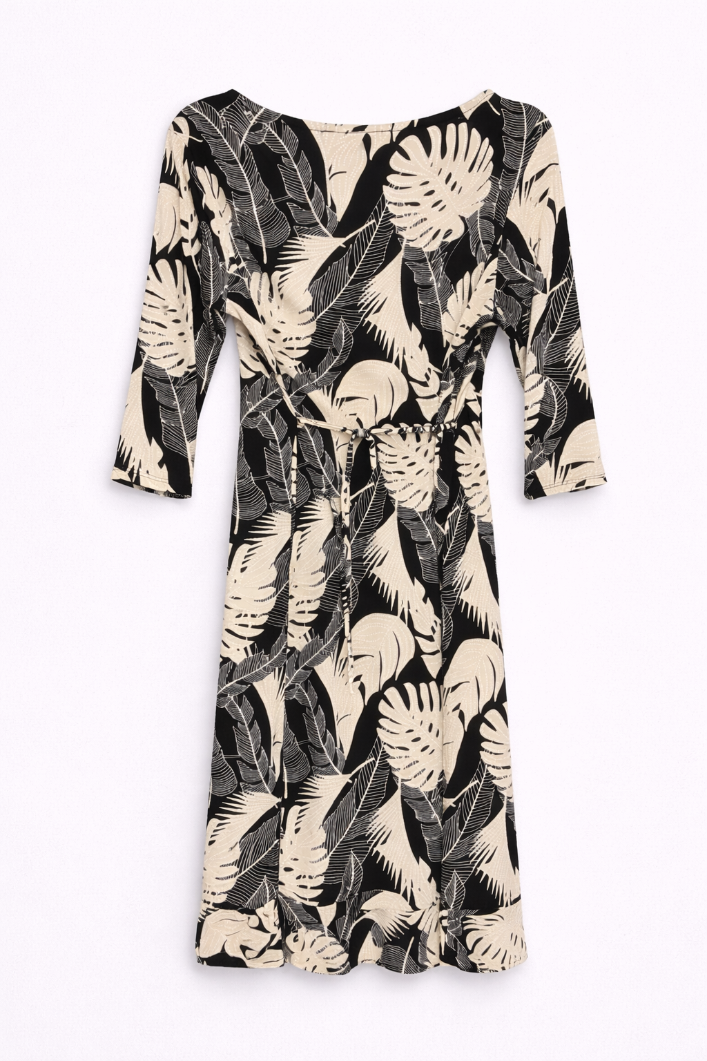 Stone Print Olive Fluted Dress