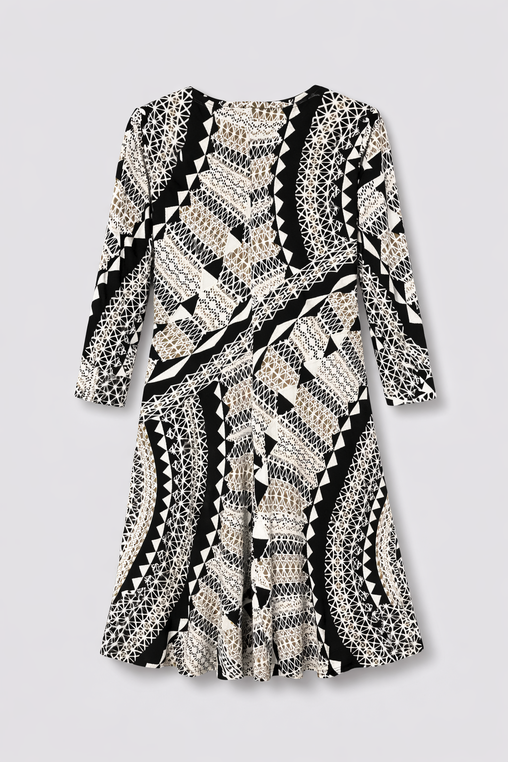 Mocha Print Amber Fit and Flare Dress