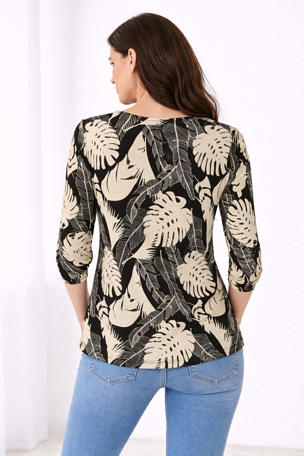 Olive Three-Quarter Sleeve Top