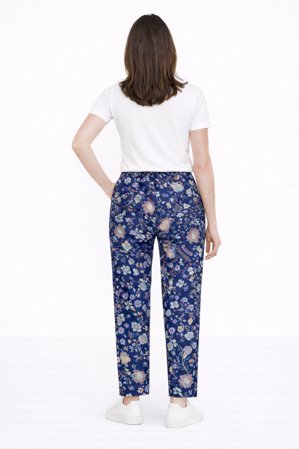 Navy Print Joyce Trousers