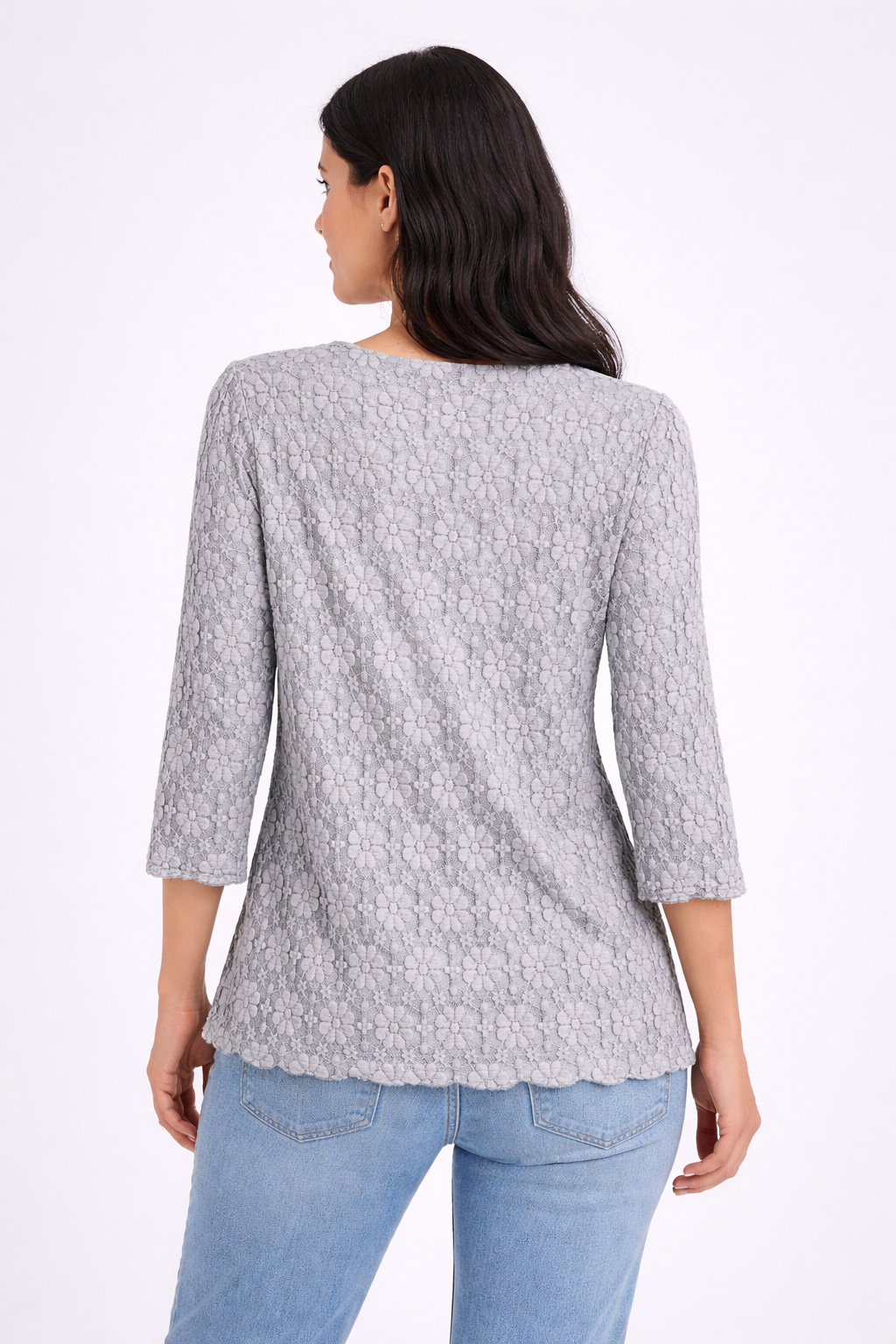 Cloud Clare Three-Quarter Sleeve Lace Top