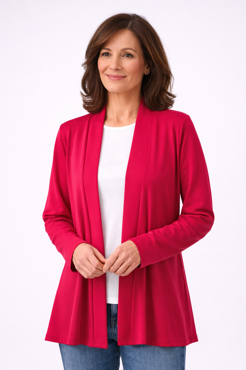 Raspberry Thea Cardigan