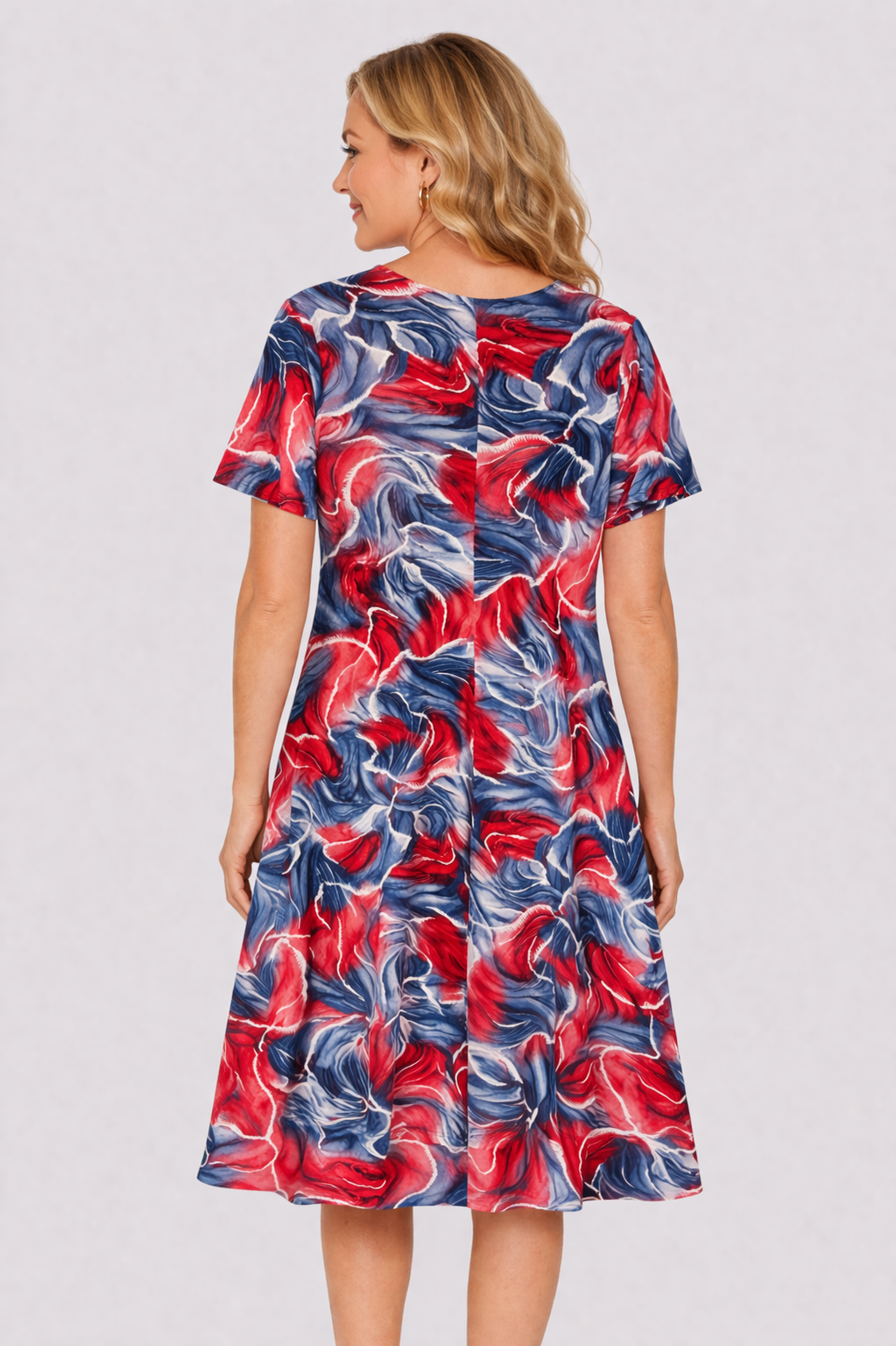 Blue Haze Jayne Short Sleeves Fit and Flare Dress