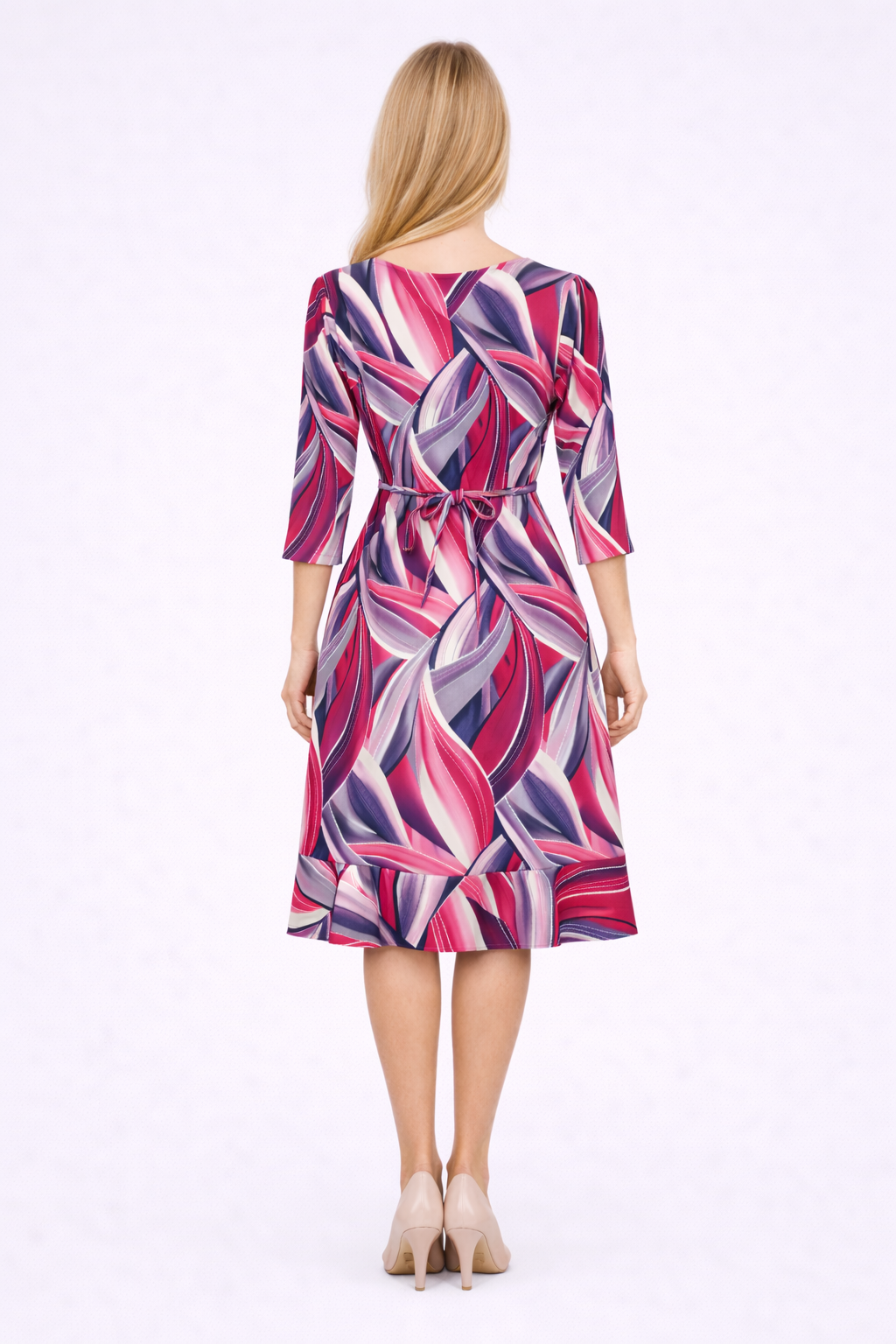 Raspberry Mila Fluted Dress