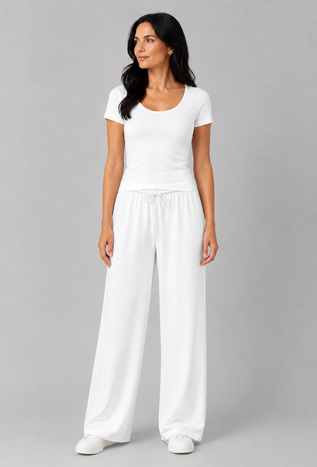 White Margot Drawstring Trousers