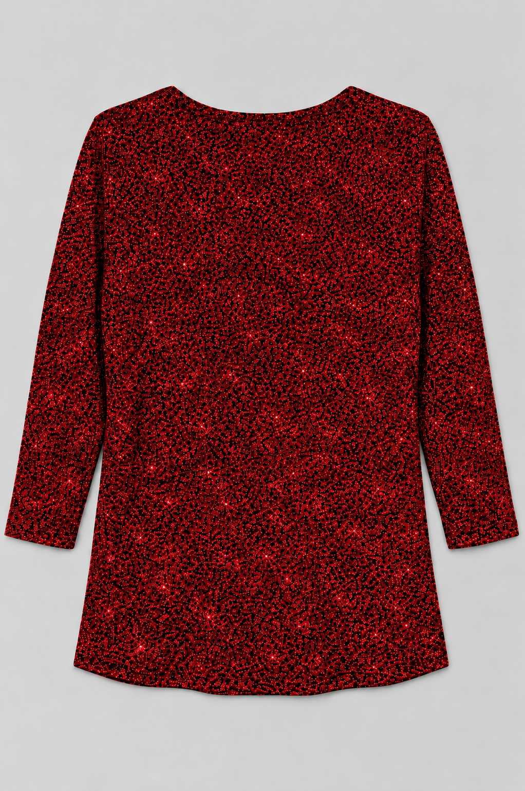 Red Nerys Three- Quarter Sleeve Top