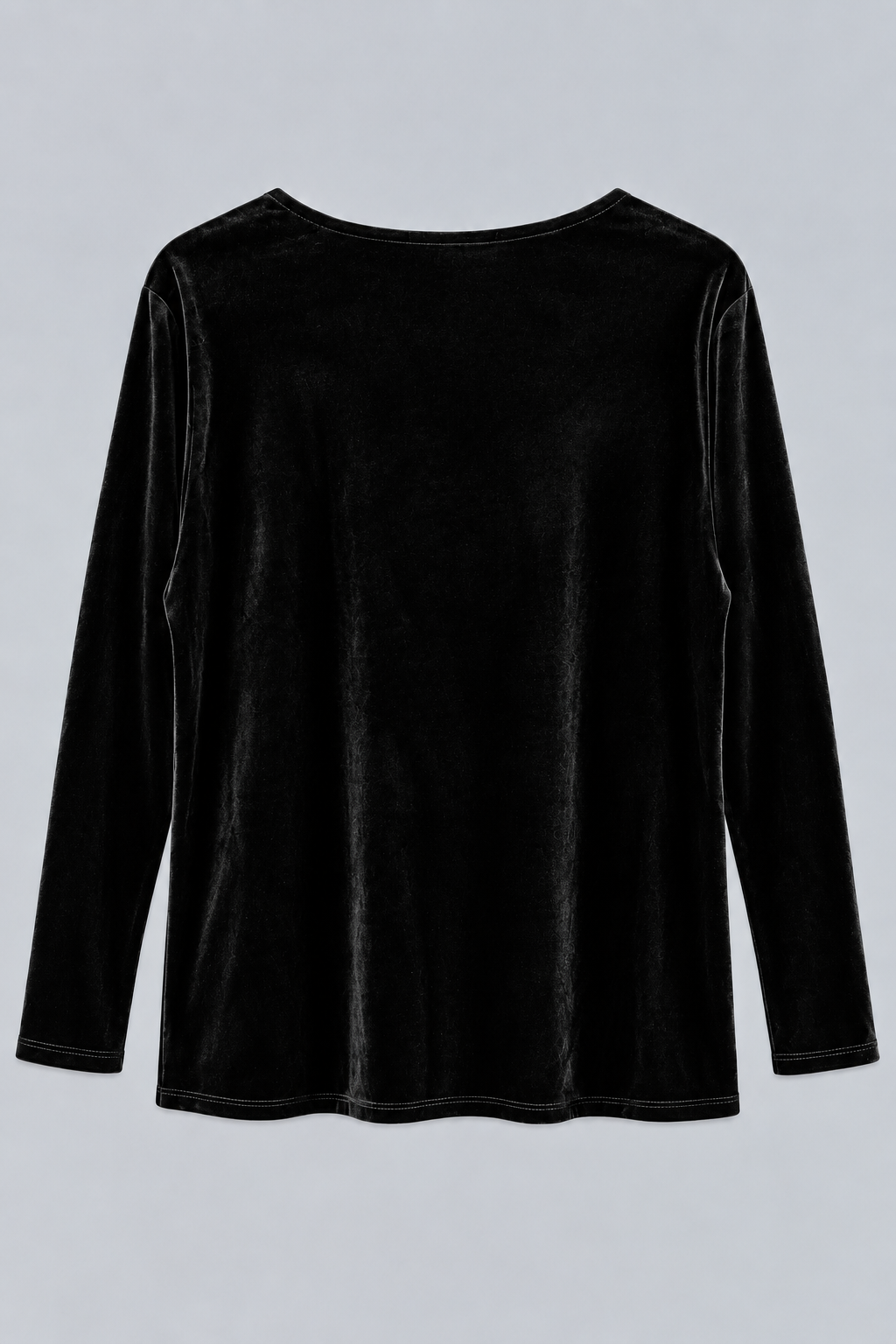 Black Erica Velvet Long Sleeves Top
