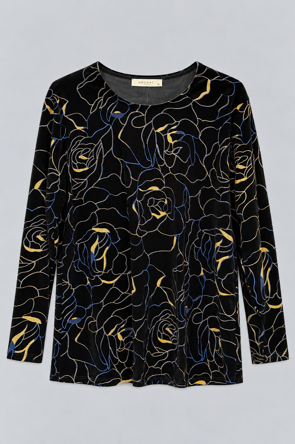 Gold Leaf Joy Velvet Three- Quarter Top