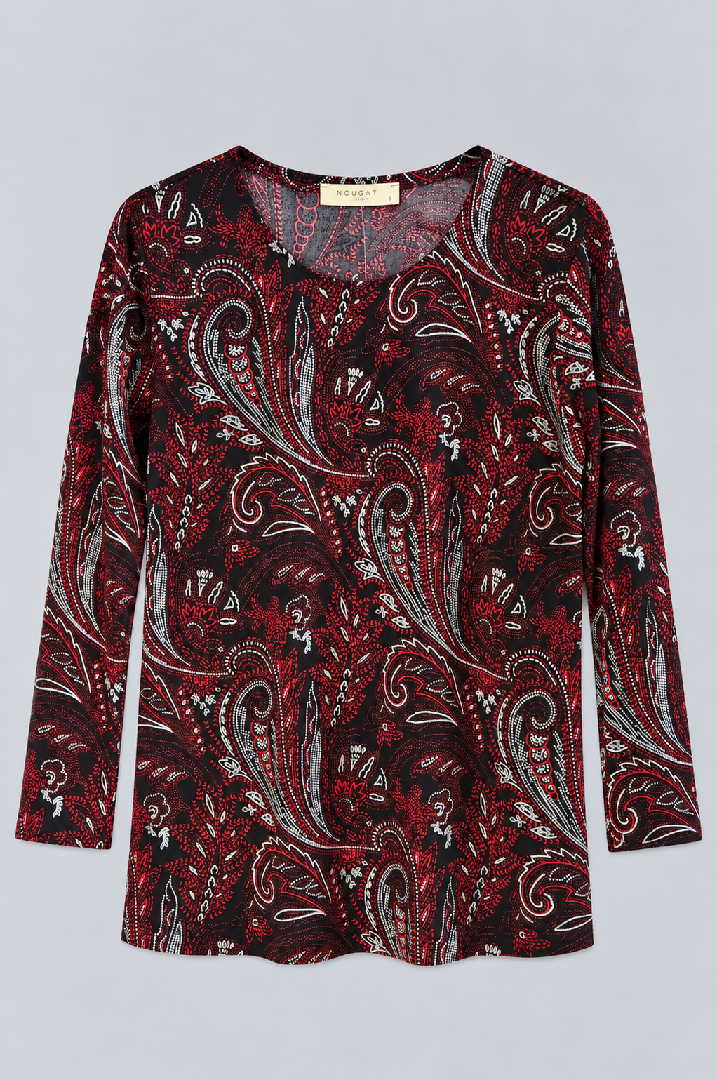Black Red Orla Three Quarter Top