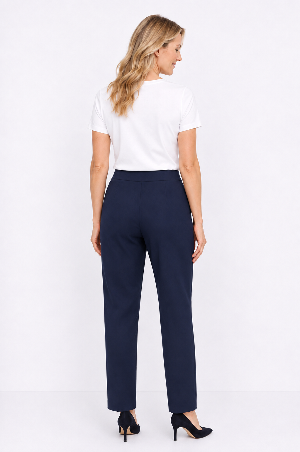Navy Meryl 2 Pockets Tapered Trousers