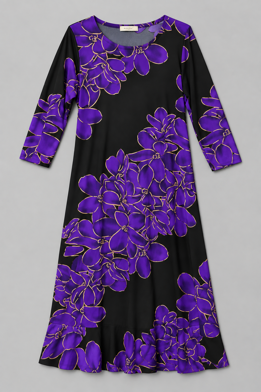 Purple Vicky Fluted Dress