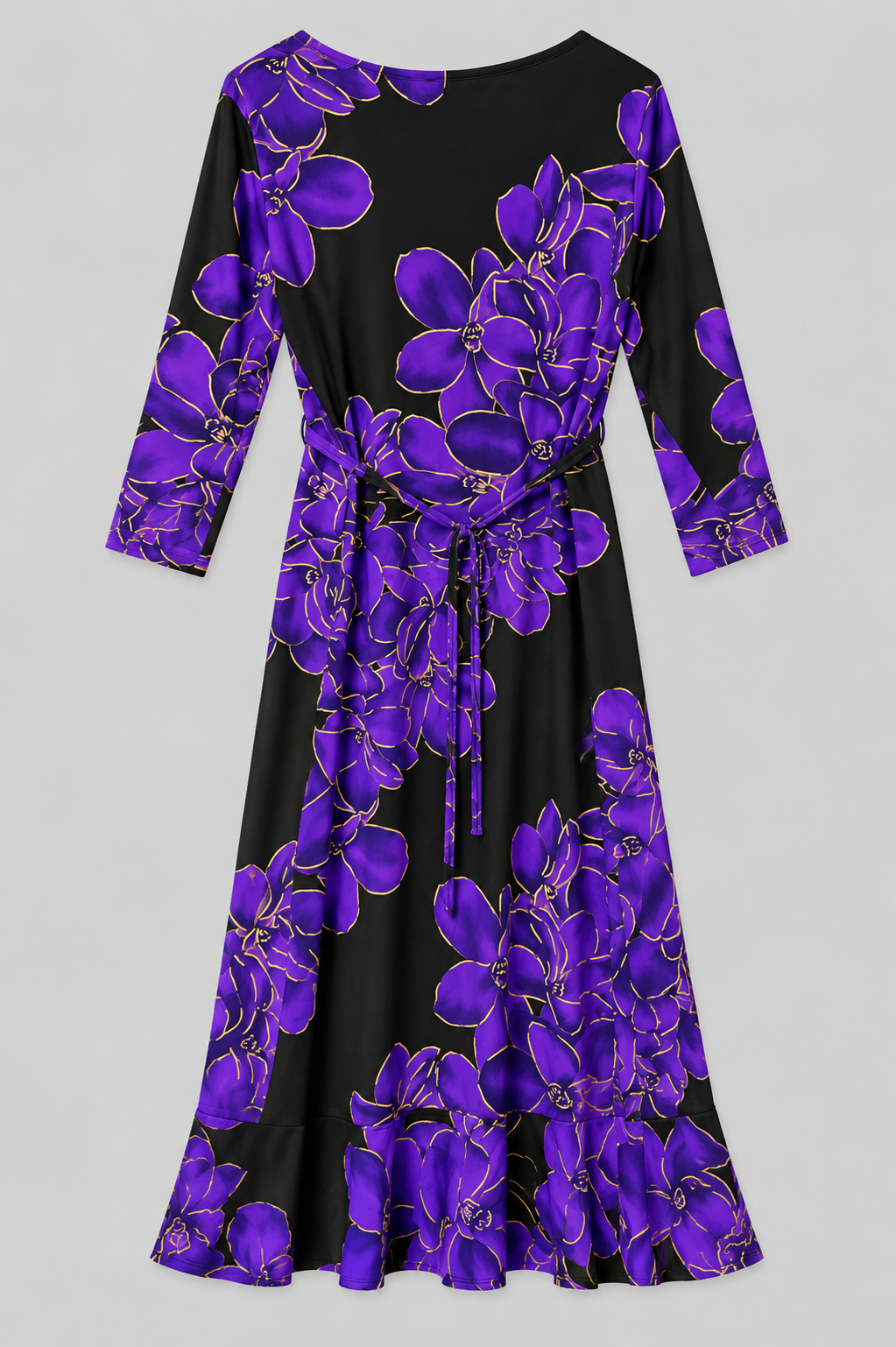 Purple Vicky Fluted Dress