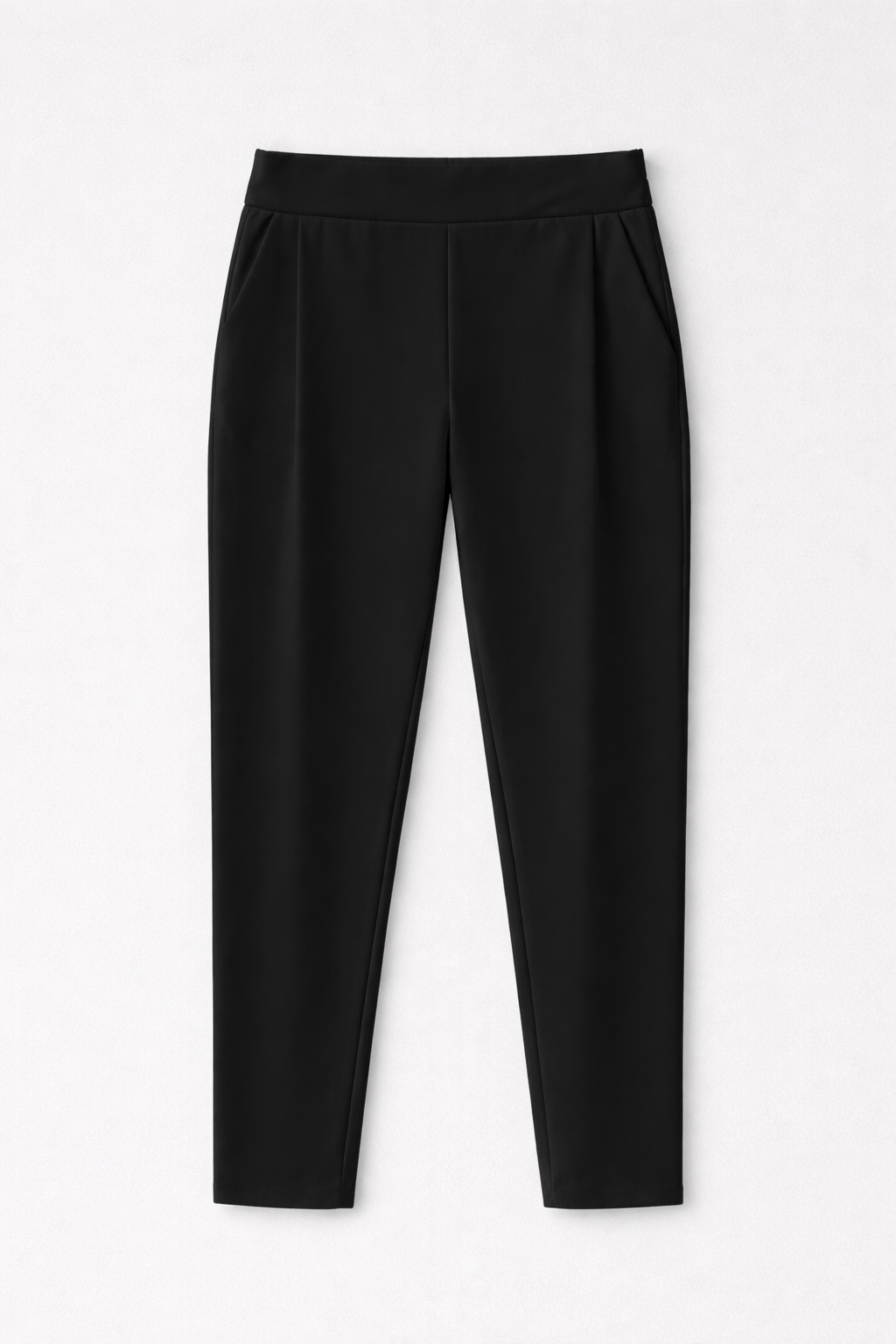 Black Meryl 2 Pockets Tapered Trousers