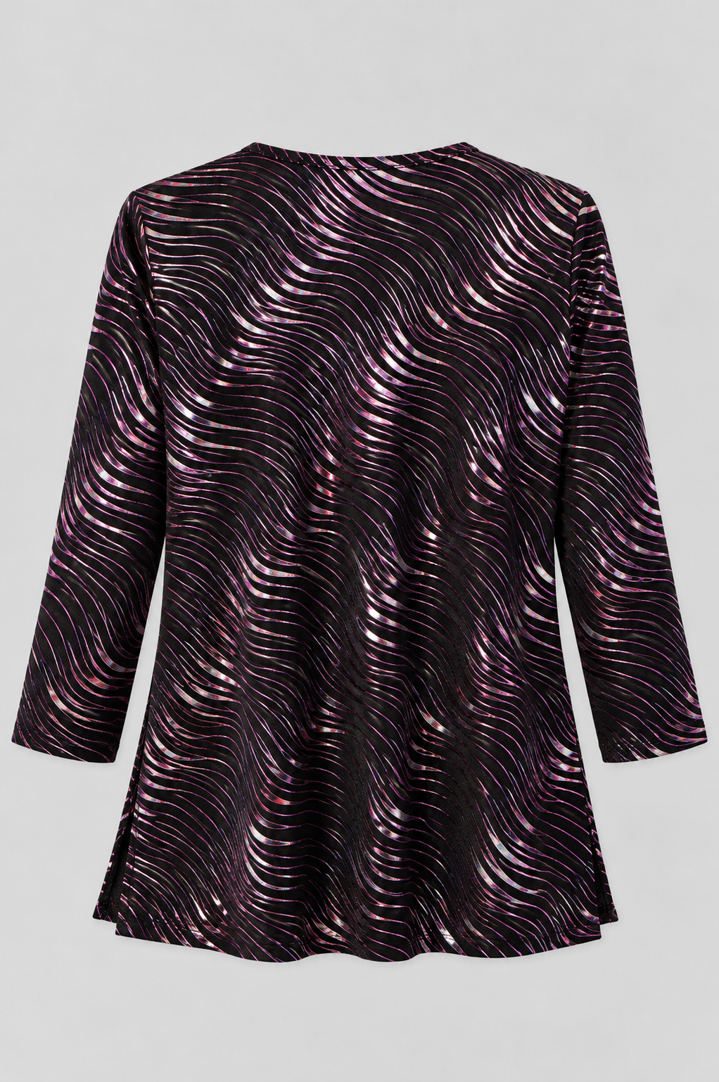 Cerise Pink Erin Velvet Three- Quarter Sleeve Top