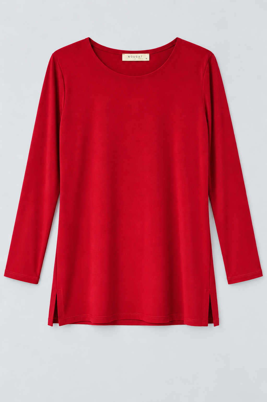 Red Lisa Three- Quarter Sleeve Top